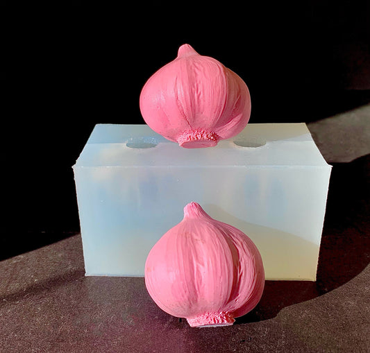 Silicone 3D garlic bulb mold  - garlic candle soap mold - spell candle mold