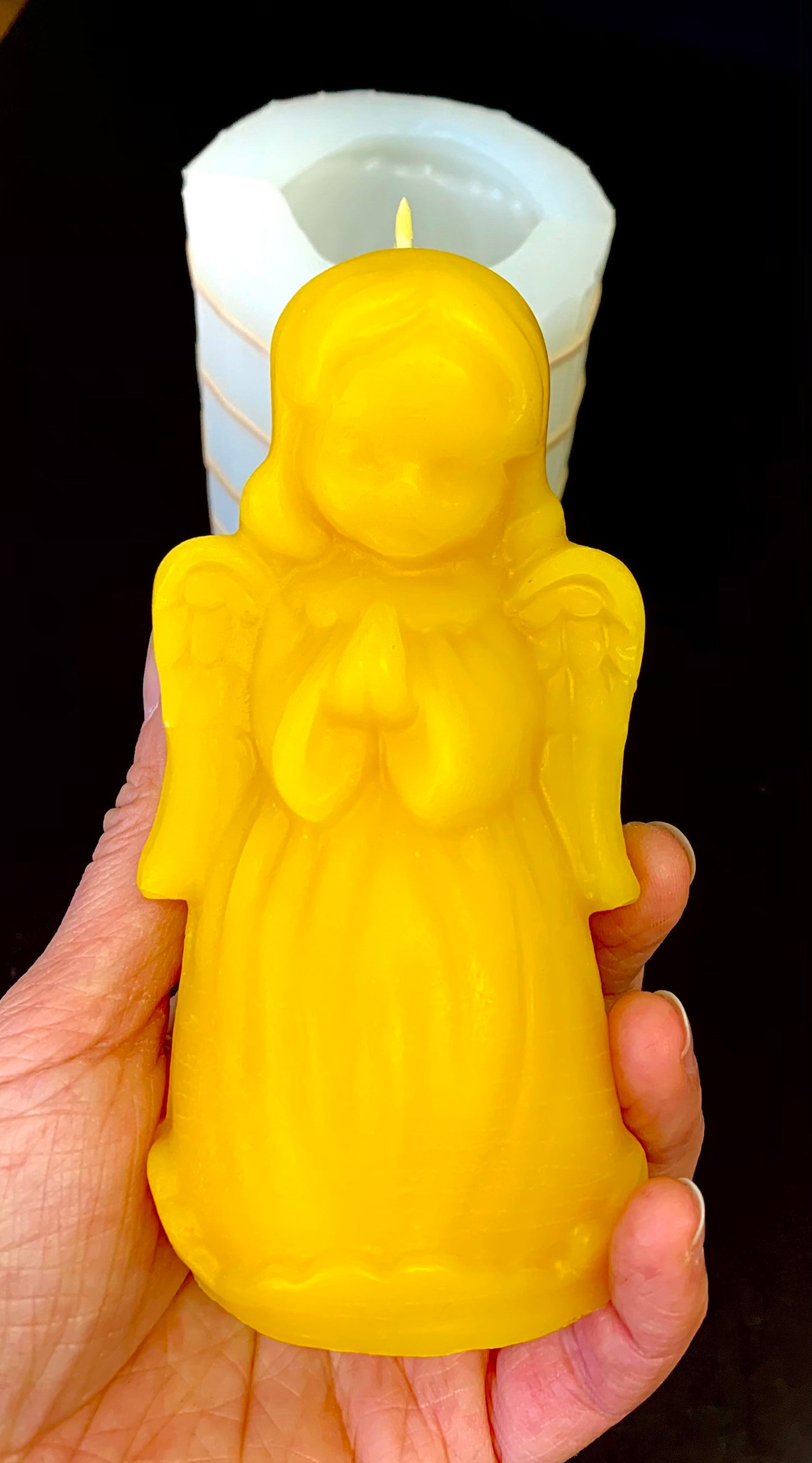3D Silicone Praying angel Mold - homemade candle soap resin mould - 4.7”
