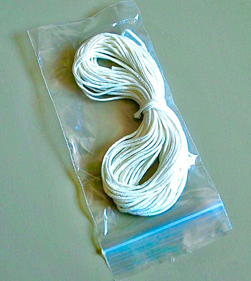 10 yards square braid candle wick - cotton wicks- 3/0 - 5/0 - 4/0 - 2/0 - 1/0 - uco candle wick