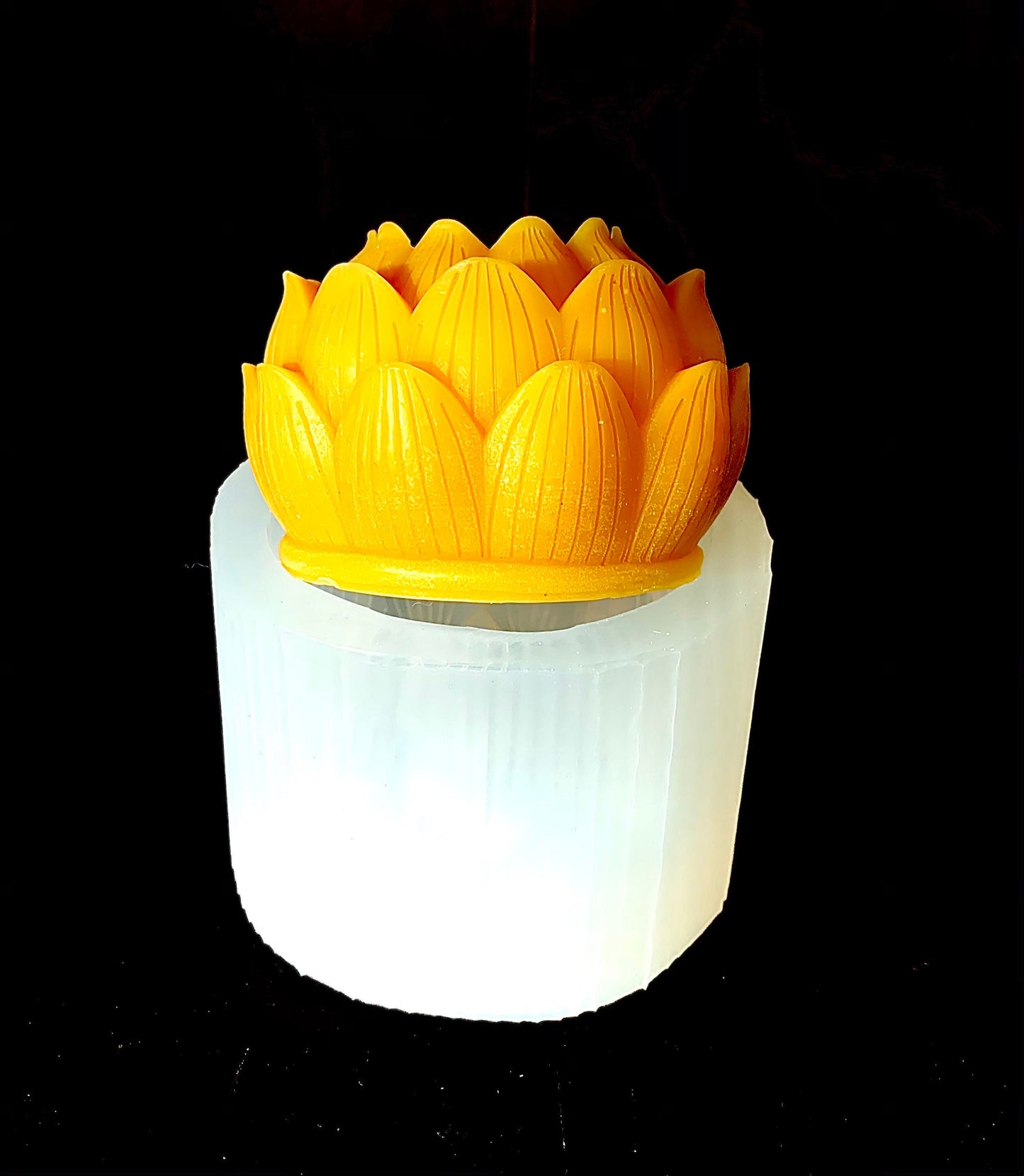 3D silicone Lotus flower candle mold - lotus soap resin mold - homemade silicone pillar candle mold