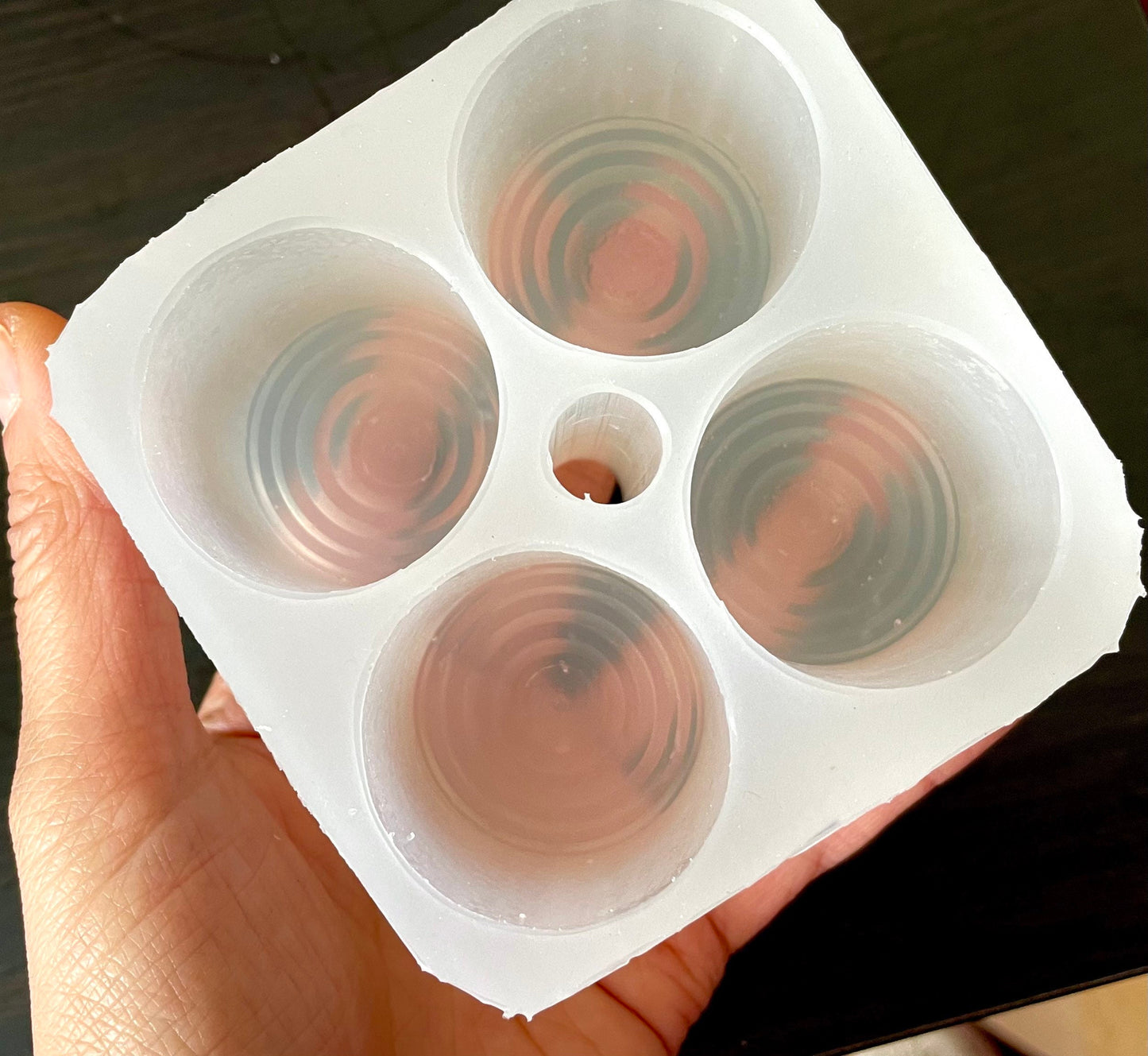 silicone votive candle mold - 4 cavities - soap mould - homemade