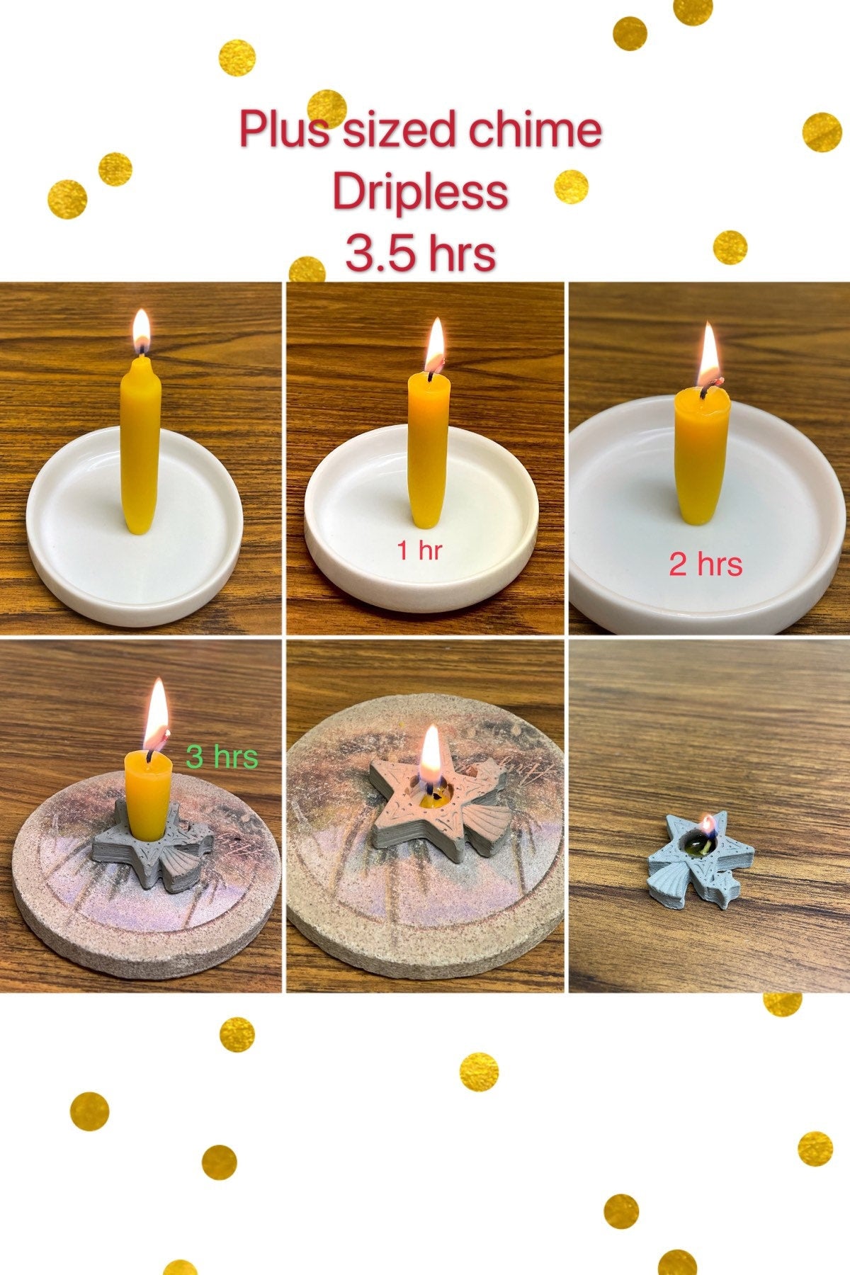 4” plus size Silicone chime candle mold  - mini taper Mold - spell candle mold - 6 cavities - homemade