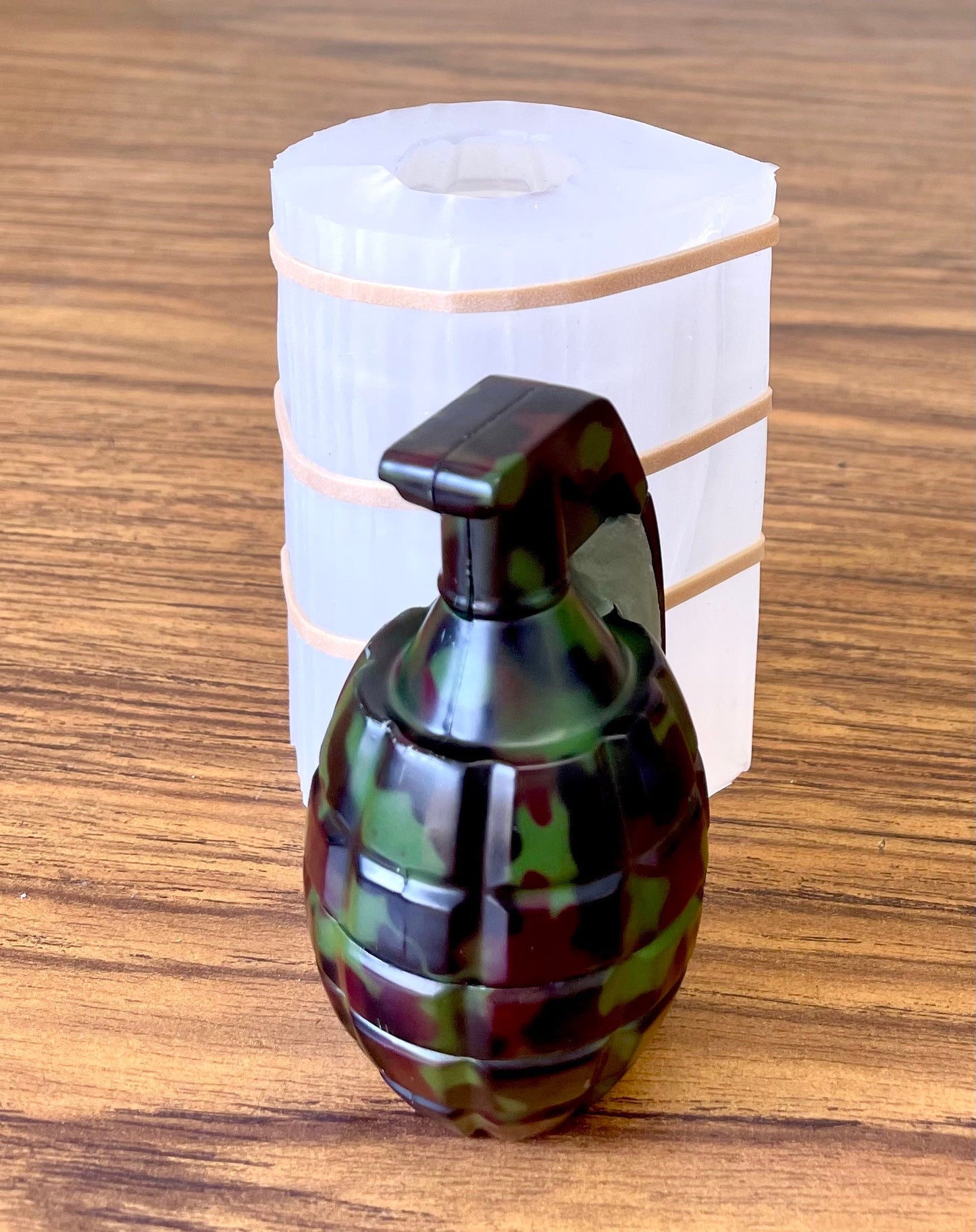 3D Silicone grenade Mold - Blockbuster candle Mold - soap bath bomb mold - homemade