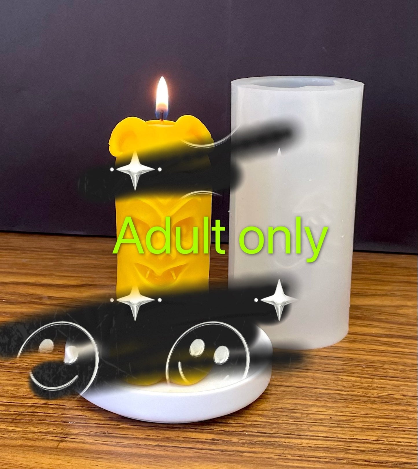unique 3D silicone candle mold - horned devil mold - penis cornutus mold - 3D Penis mold - 3D dick mold - spell witch craft - 5”