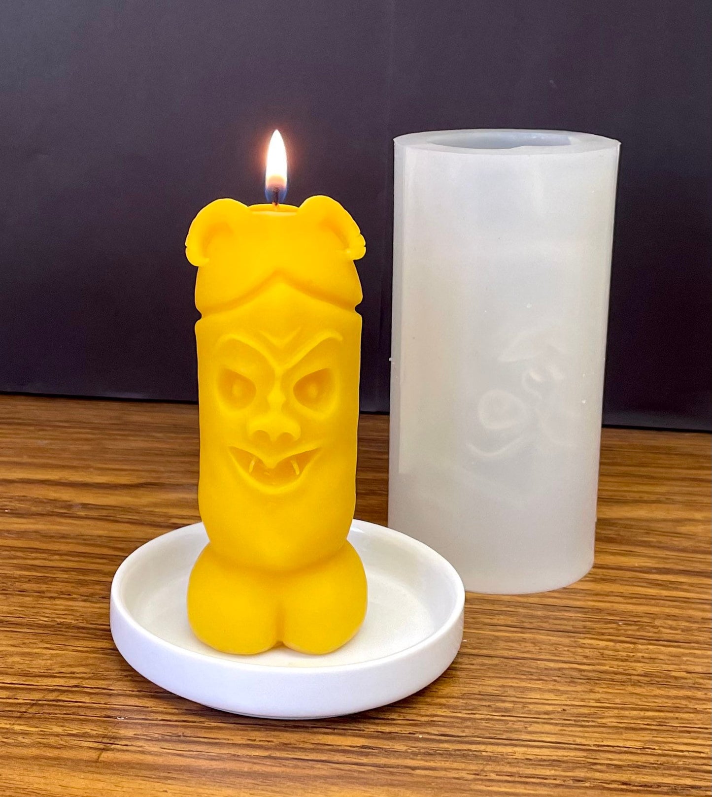 unique 3D silicone candle mold - horned devil mold - penis cornutus mold - 3D Penis mold - 3D dick mold - spell witch craft - 5”
