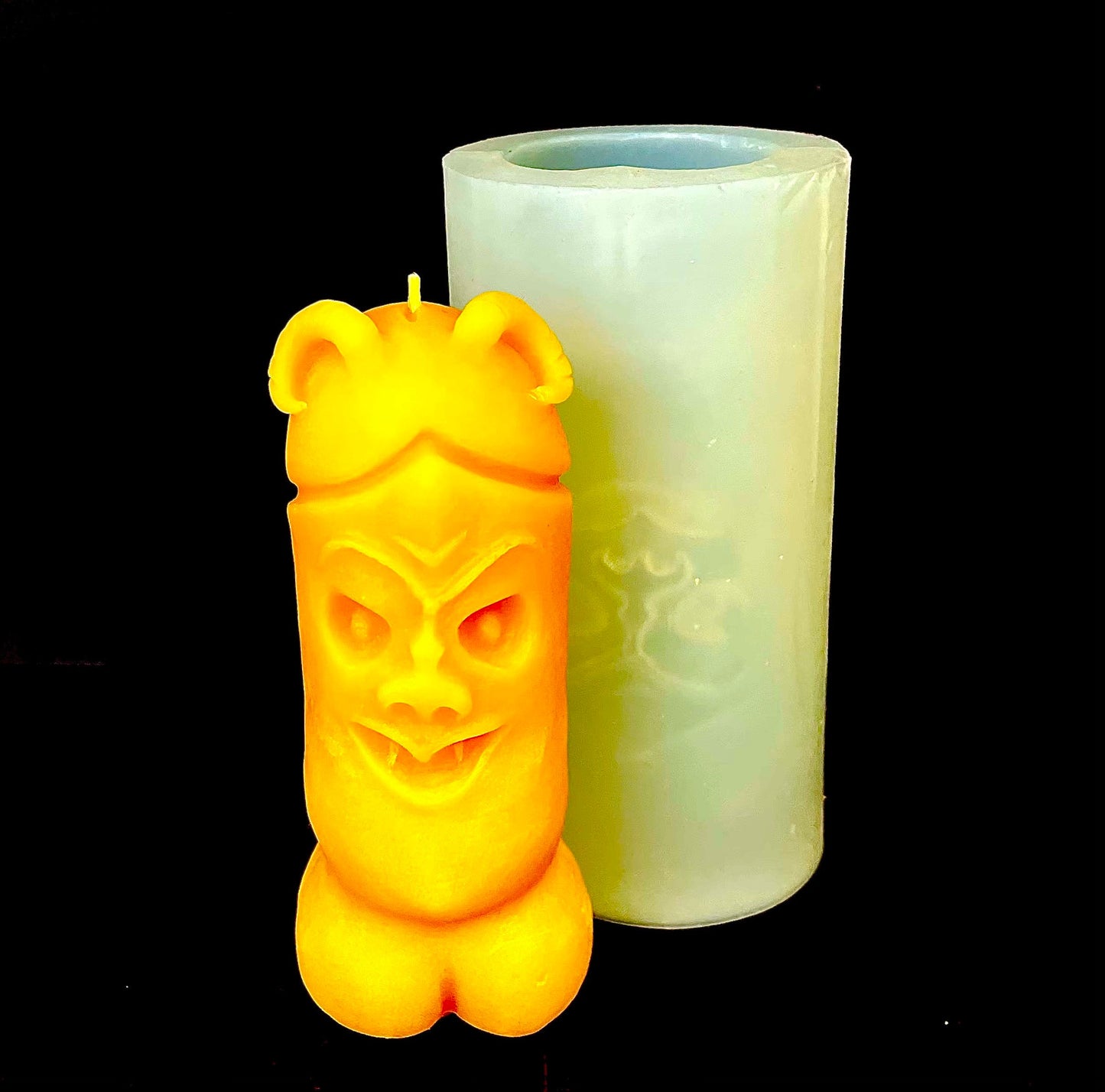 unique 3D silicone candle mold - horned devil mold - penis cornutus mold - 3D Penis mold - 3D dick mold - spell witch craft - 5”
