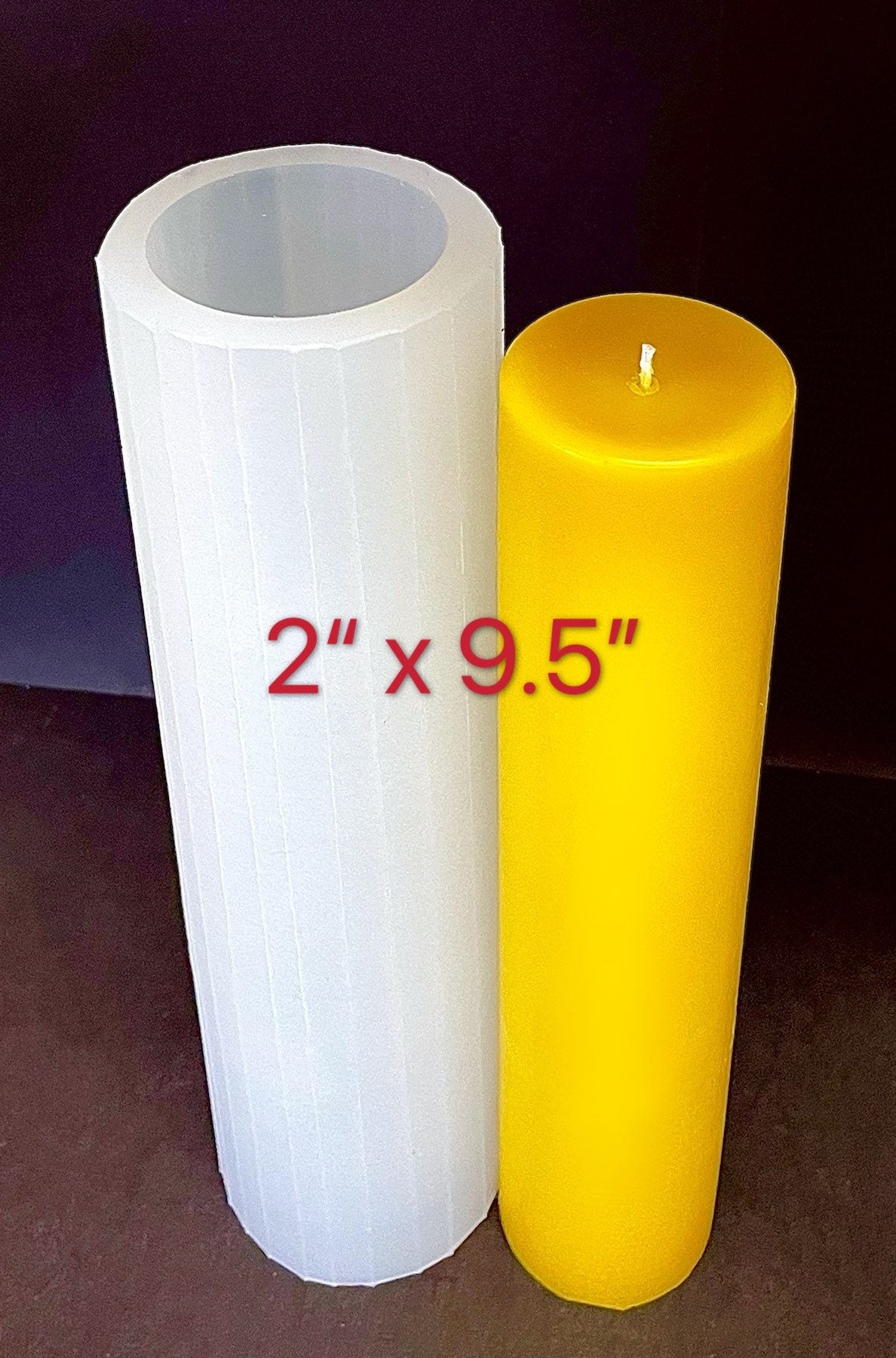 2”x 9.5” silicone pillar candle mold - concave top - soap resin mold - handmade