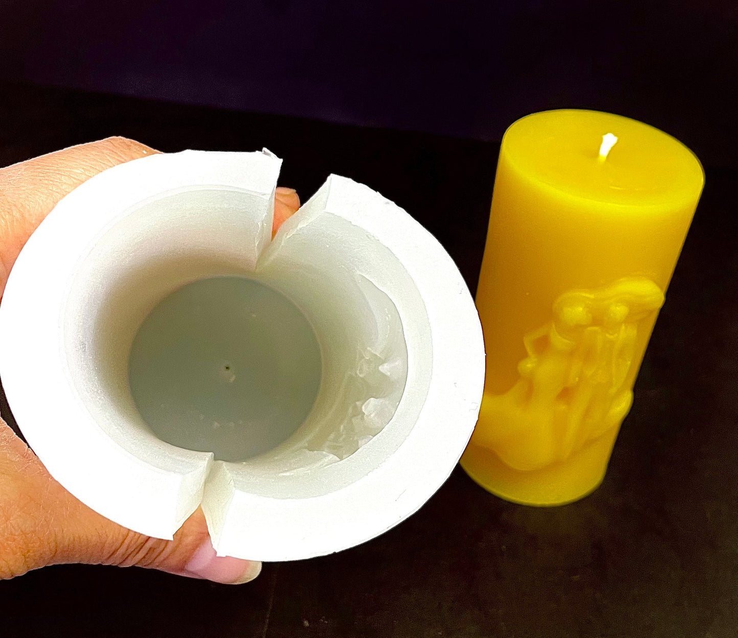 Silicone pillar candle Mold - wedding favor candle mold - wedding candle - flat top pillar mold