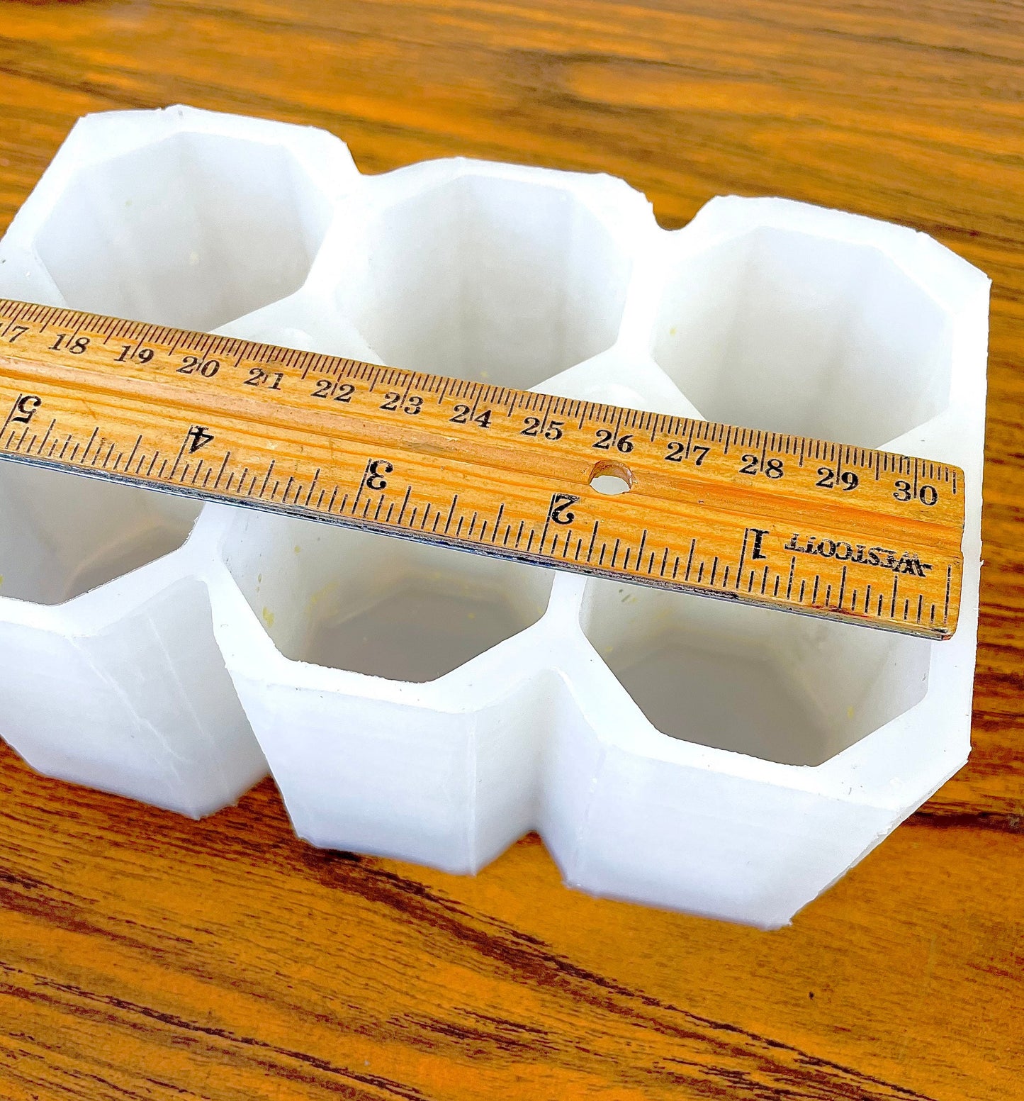 Silicone octagonal votive candle Mold - 6 cavities - octagon candle soap resin mold - homemade