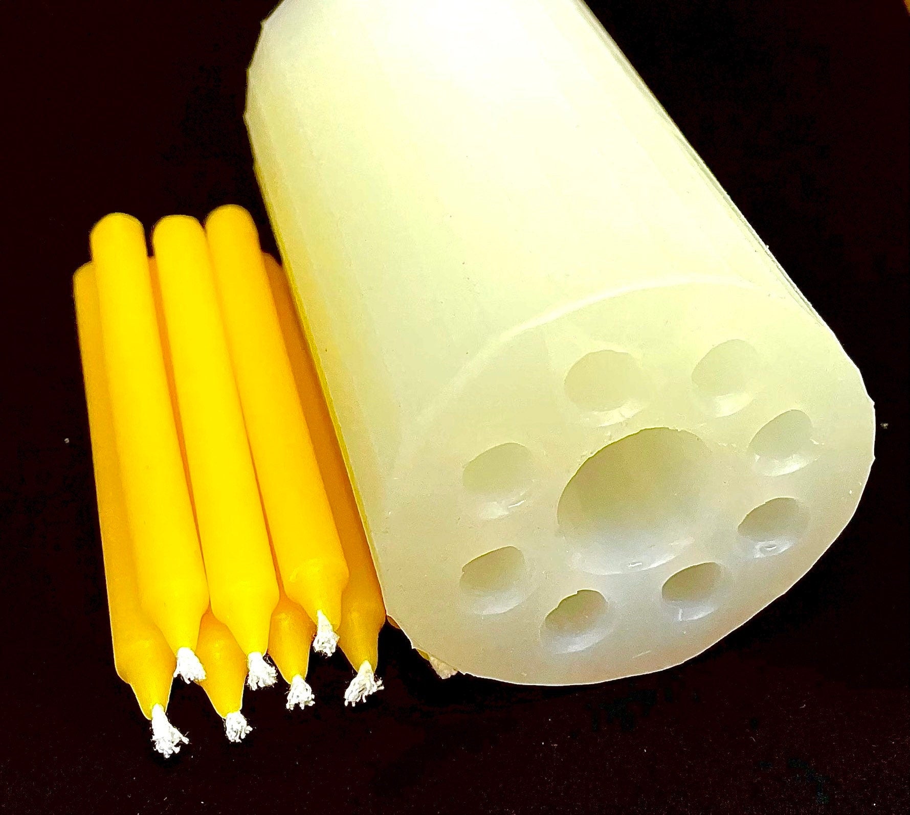 Silicone Taper Candle Mold Pillar Cylinder Candle 4 Cavities Mini