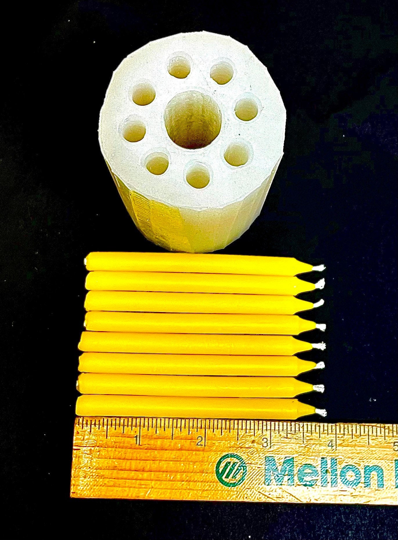 Silicone birthday candle mold - 8 cavities - mini tiny taper mold - Hanukkah candle mold