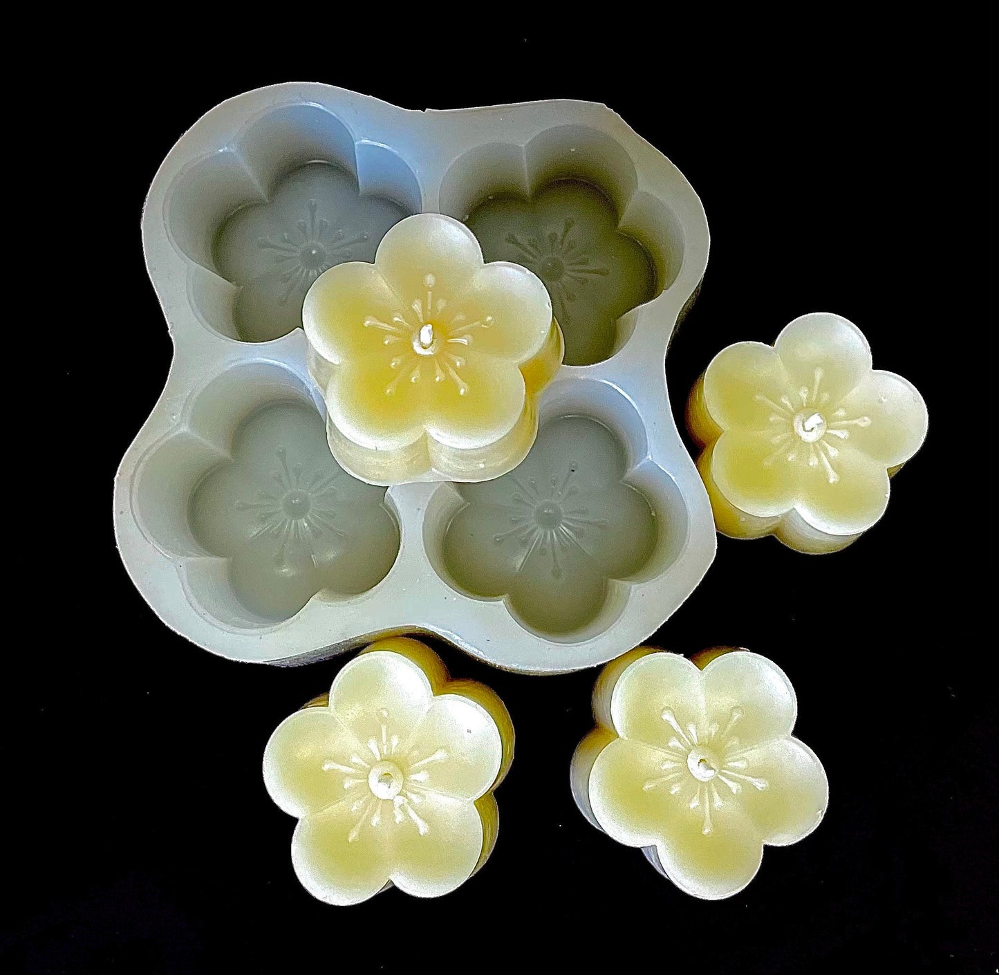 Silicone flower Mold - votive candle mold - floating candle mold - flower soap - soap making - cherry blossom mold