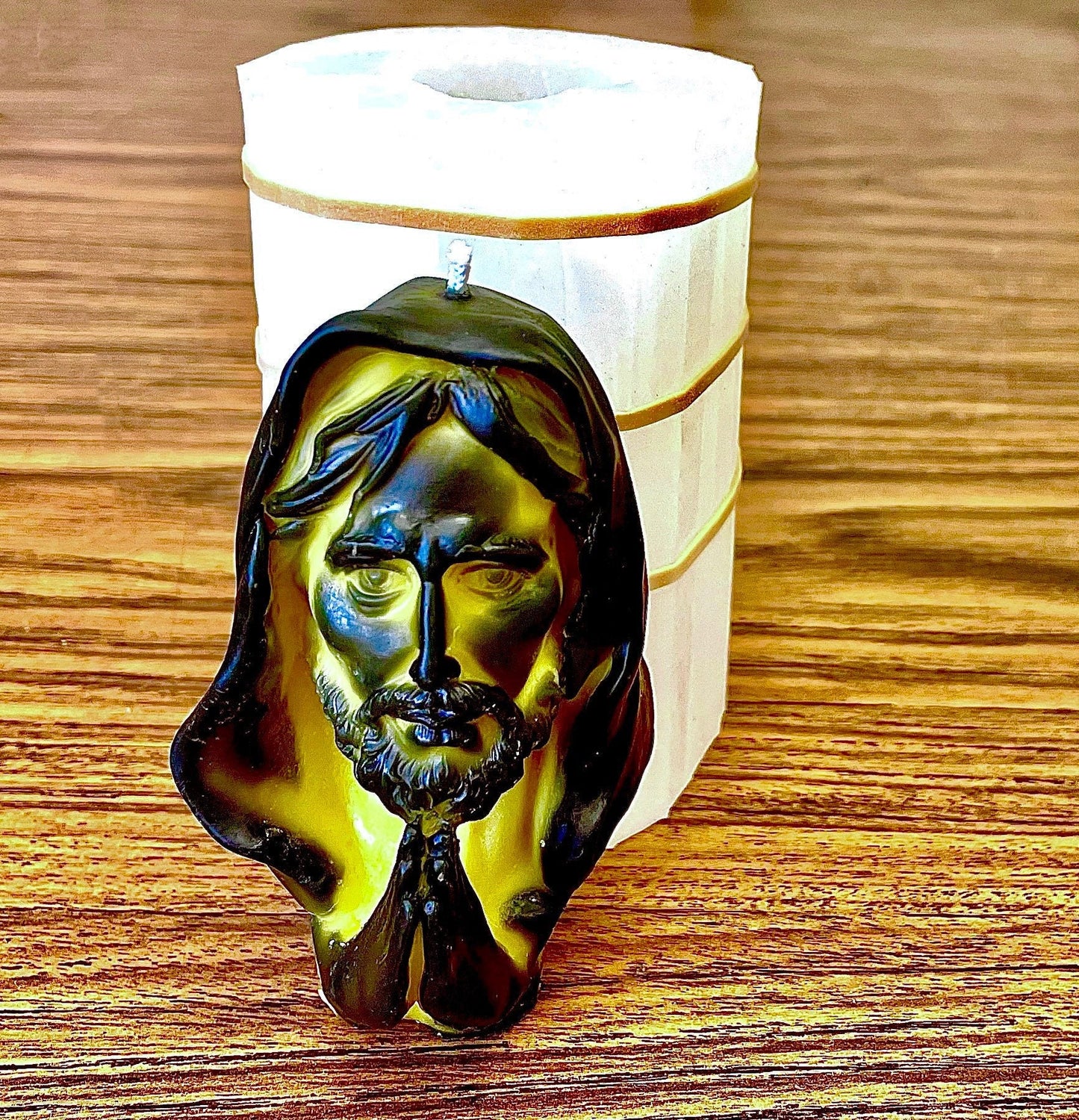 3.6” silicone praying Jesus mold - 3D candle soap resin mold