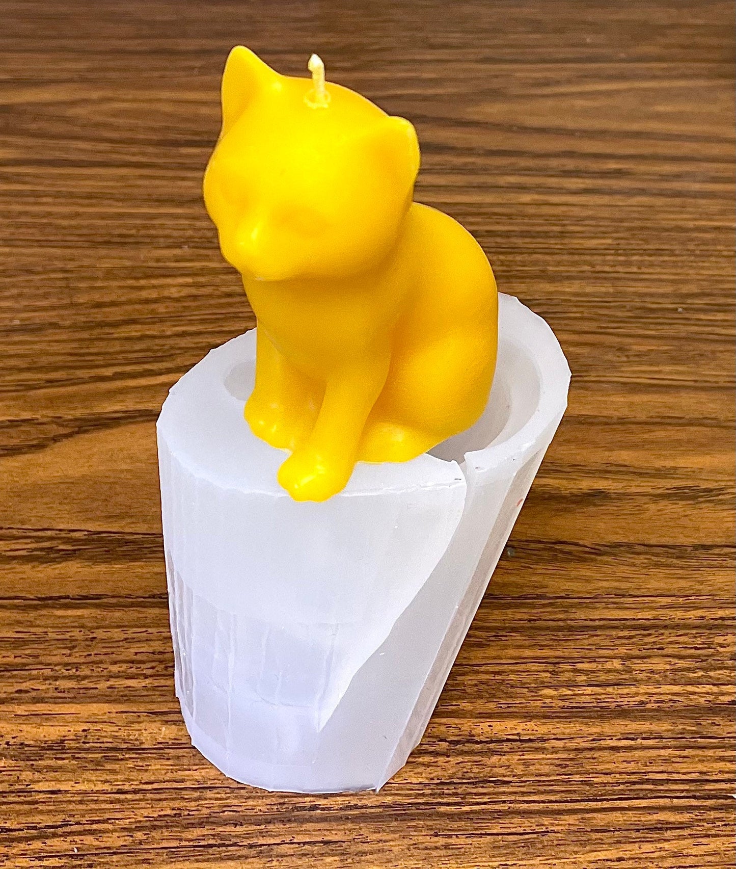3D Silicone cat kitty feline candle mold - pillar candle - soap lotion bar resin mould - homemade