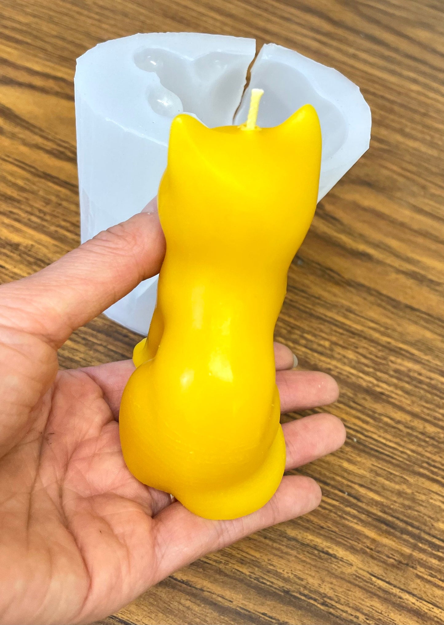 3D Silicone cat kitty feline candle mold - pillar candle - soap lotion bar resin mould - homemade