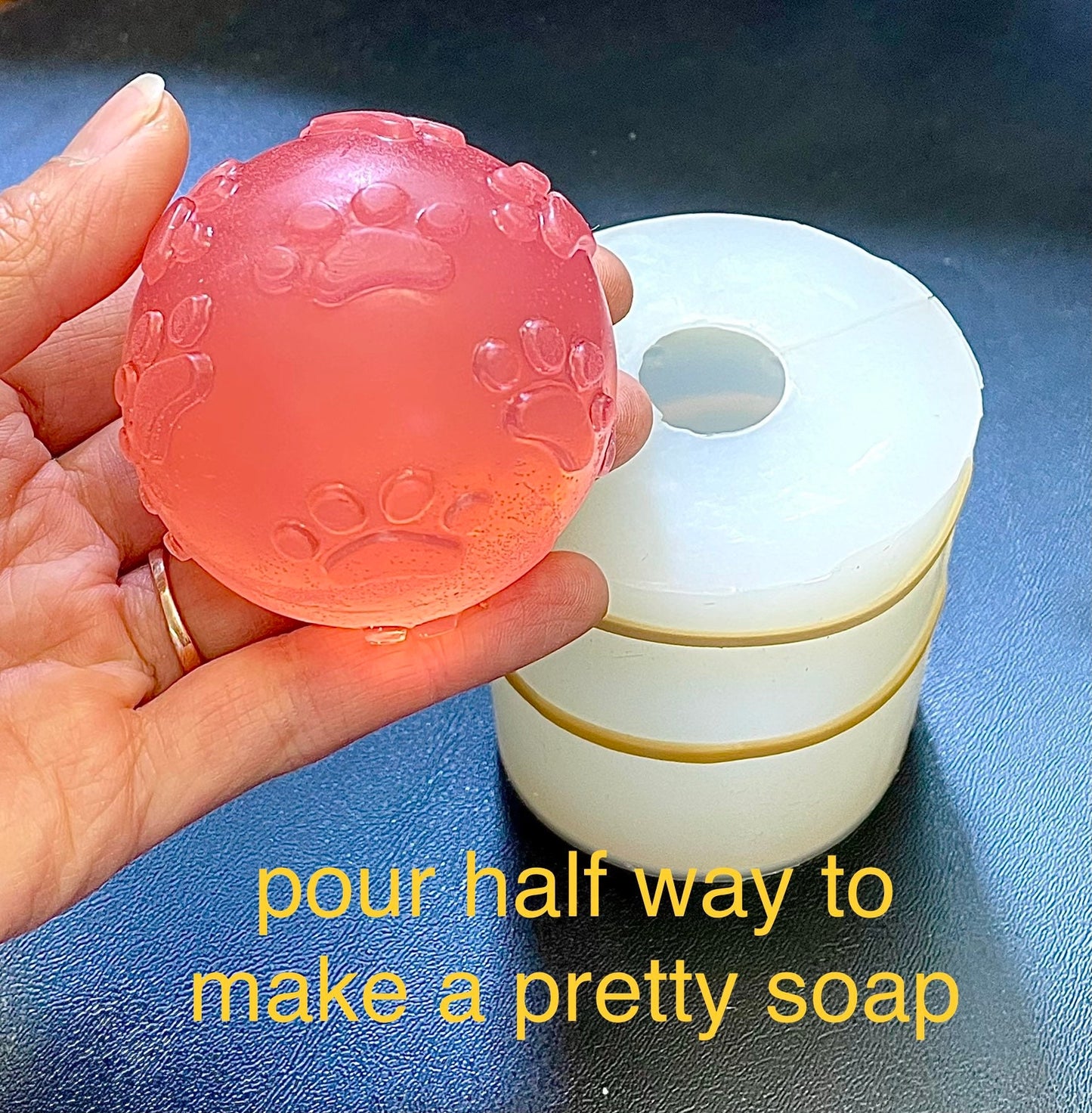 2.7” Silicone ball mold - Silicone sphere mold - paw print candle Mold - soap bath bomb mold