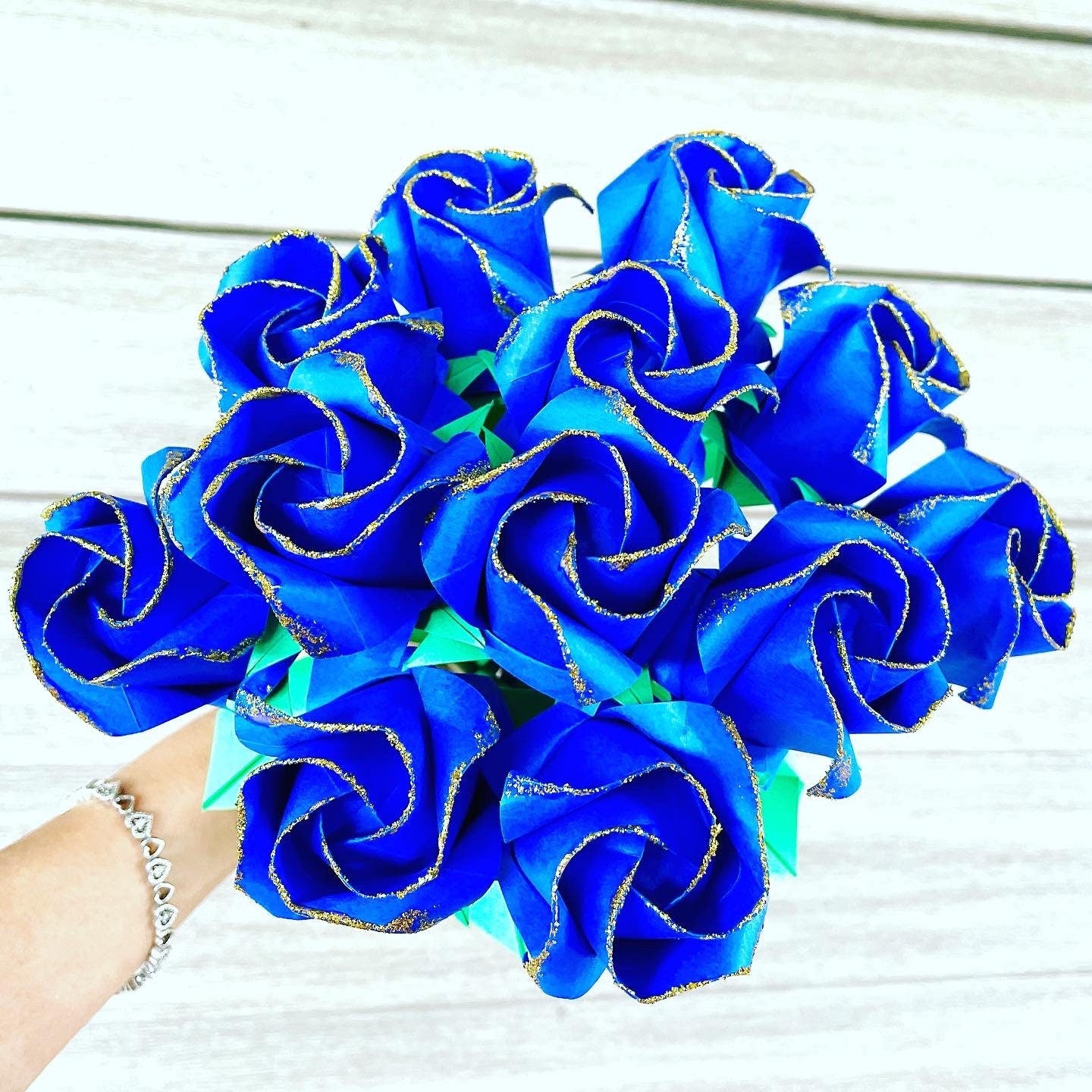 Dozen Origami Rose bouquet - paper Rose bouquet - Origami Roses - anniversary rose bouquet - valentine rose bouquet