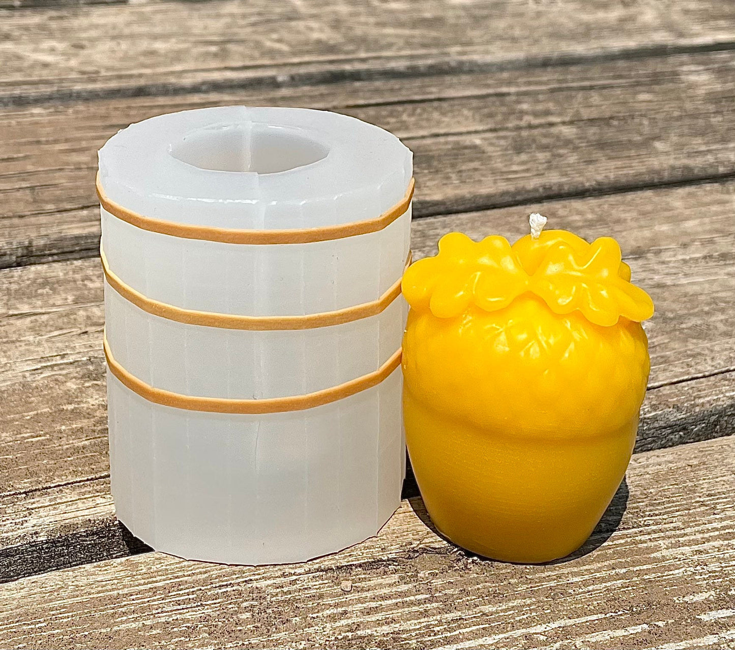 Style 2 silicone acorn mold - 2.75” - 3D acorn candle soap resin mold - holiday candle mold