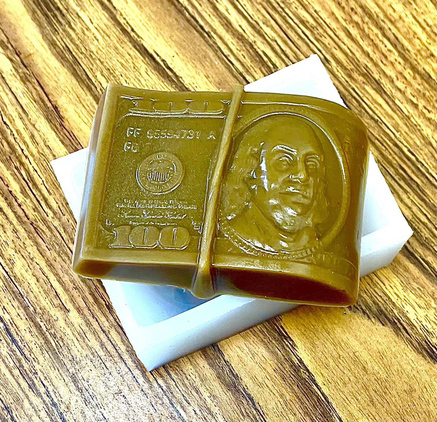 Silicone US 100 dollar bill money mold - soap resin wax mold - the Benjamin mold - lotion bar mold - food grade