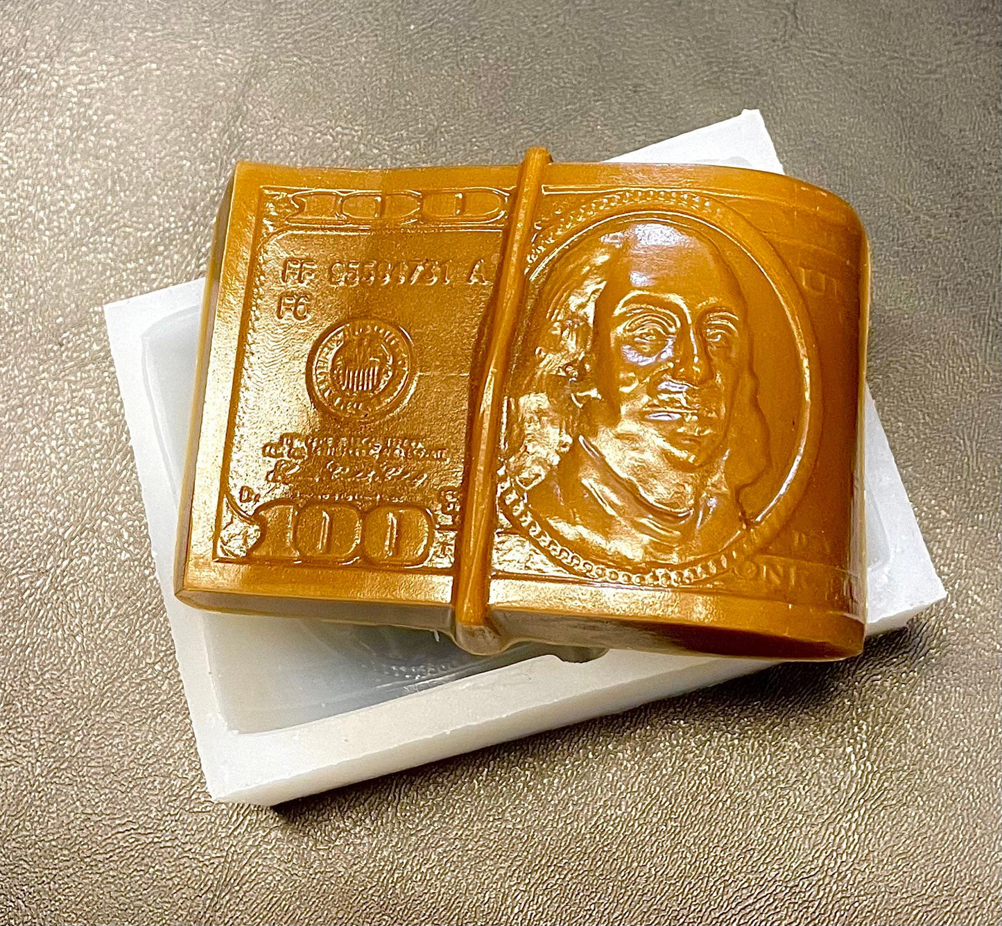Silicone US 100 dollar bill money mold - soap resin wax mold - the Benjamin mold - lotion bar mold - food grade