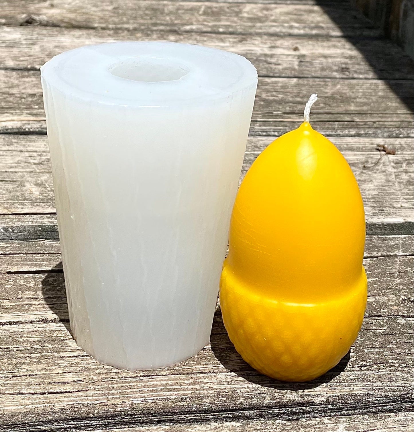 Style 1 silicone acorn mold - 4.5” - 3D acorn candle soap resin mold - holiday candle mold