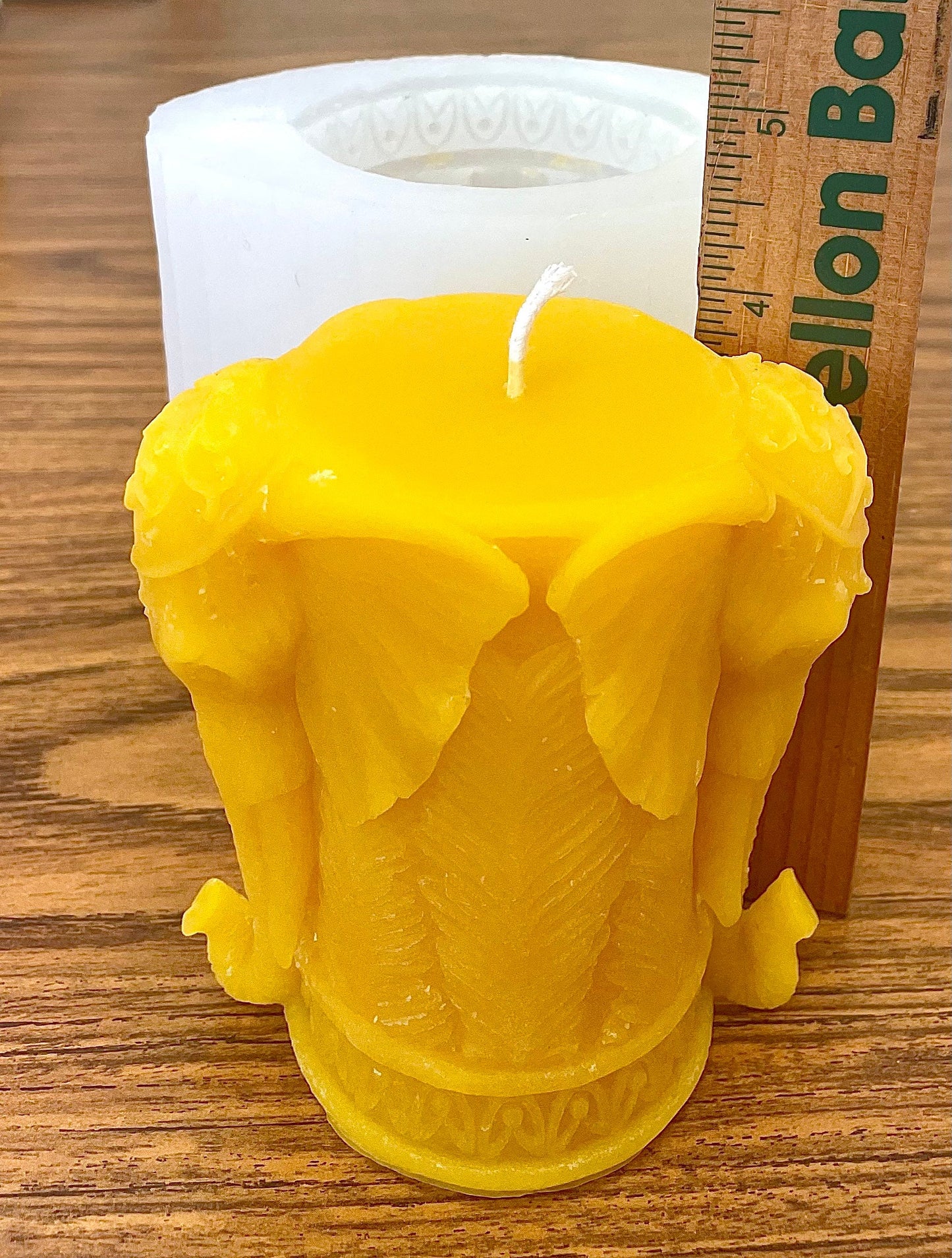 3.75” Silicone Indian elephant pillar Mold - elephant head candle soap resin mold