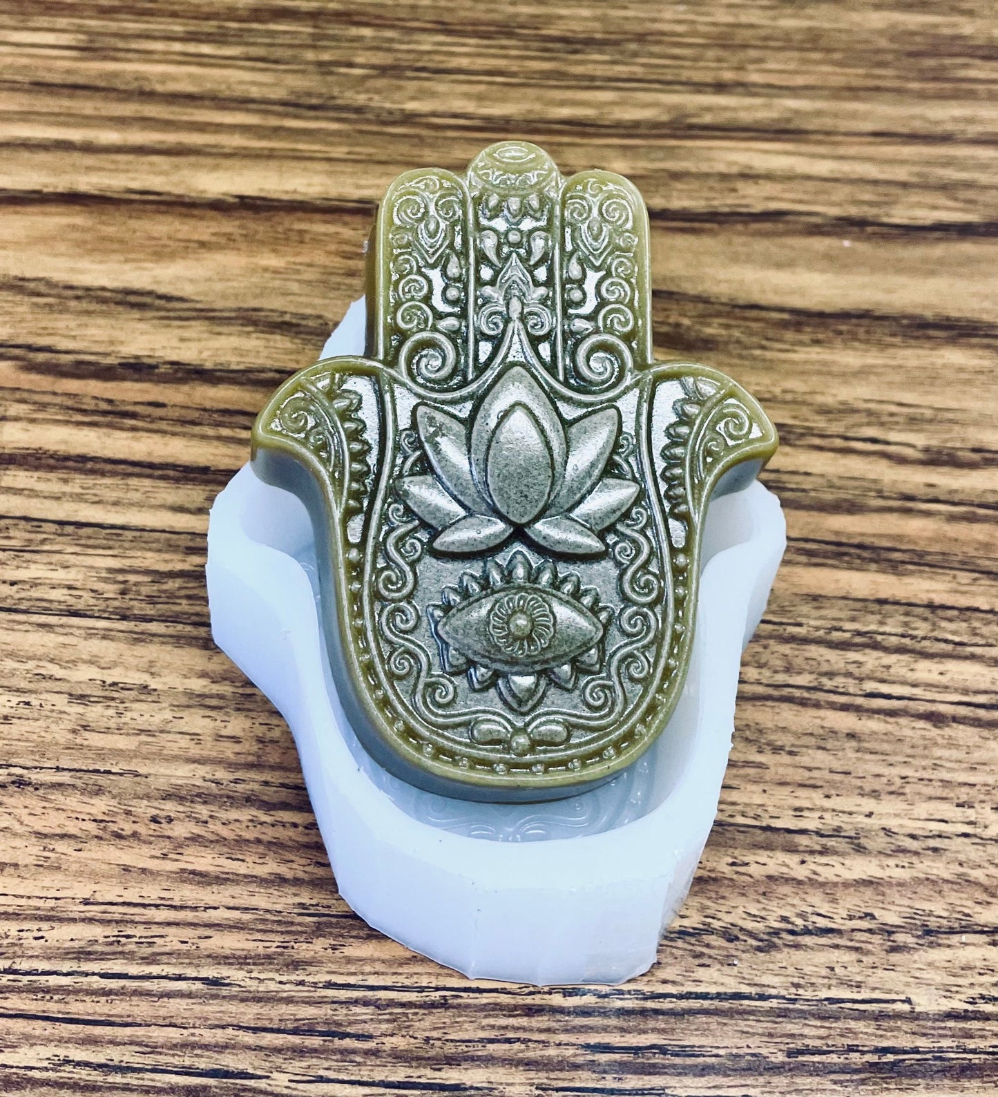 Style 1 Silicone Hamsa hand mold 3.5” - soap resin wax mold - ornament lotion bar mold - food grade