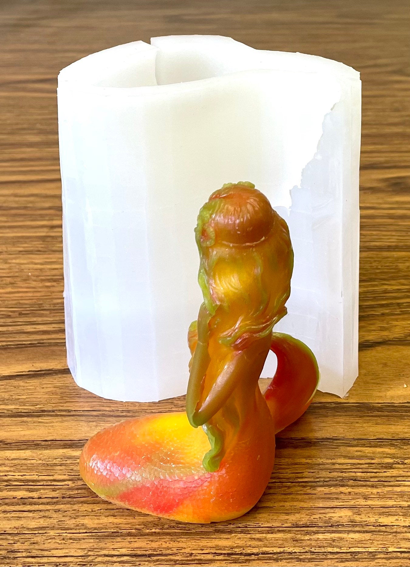 3D Silicone mermaid Mold - homemade candle soap resin mould - 4.75” - sea angle mold