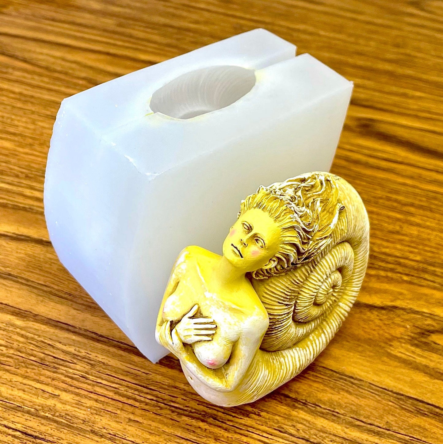 3D Silicone sexy ammonite lady Mold - silicone figure mold - ancient spirit - candle soap resin mould - 4.5”