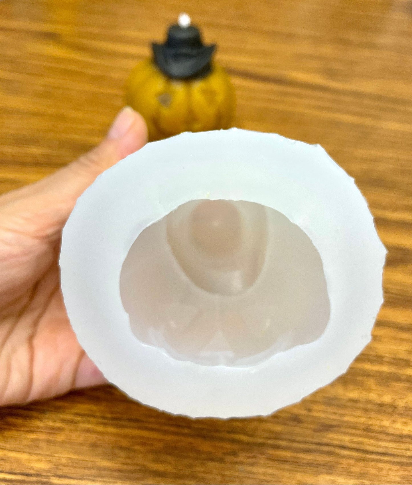 3” Silicone pumpkin Mold - 3D pumpkin candle soap resin mold - jack-o-lantern pumpkin mold - homemade