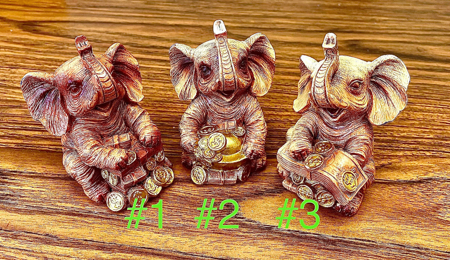 3D Silicone trunk up elephant mold - elephant candle soap resin mold - 3.5”