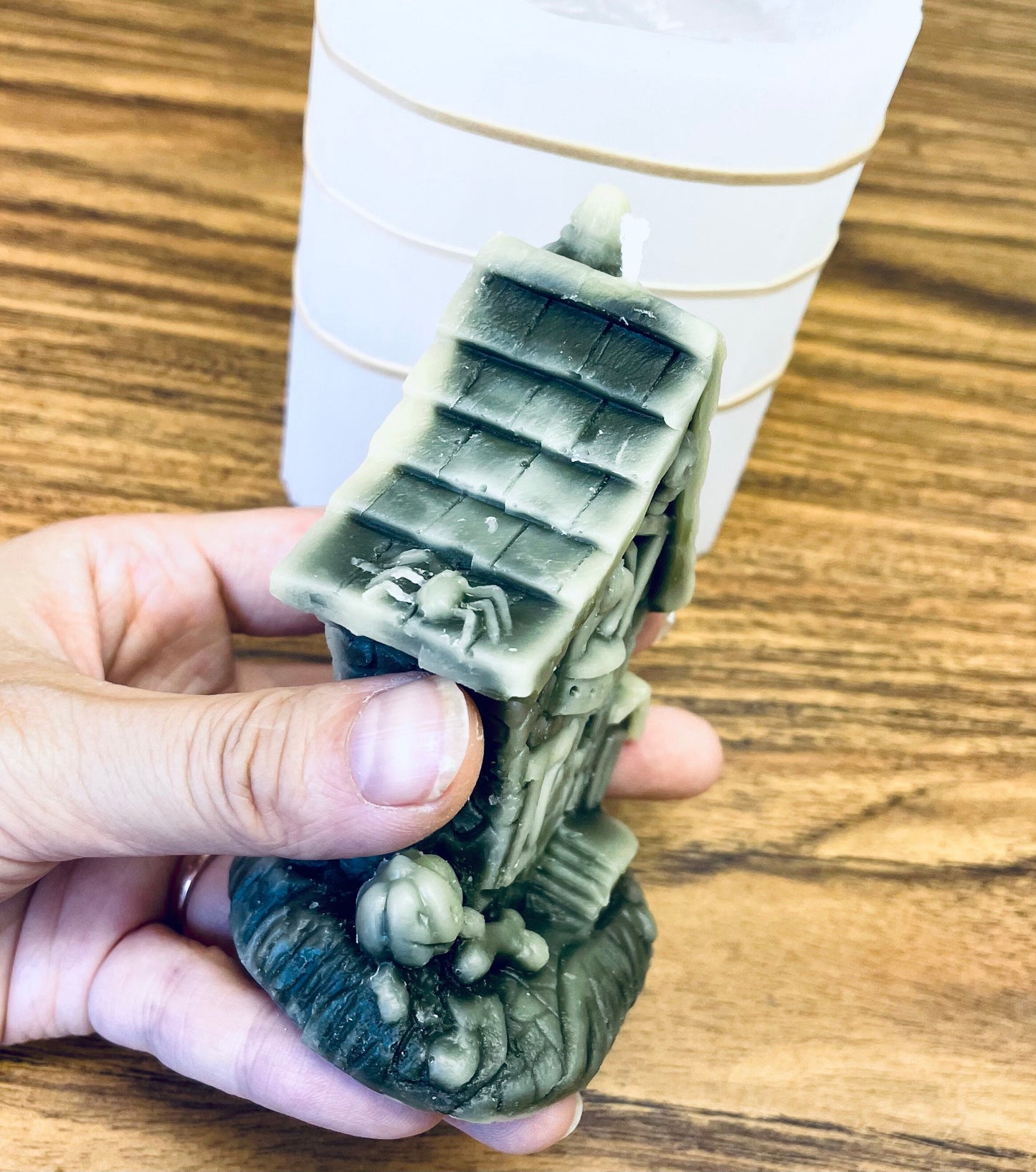 4” 3D Silicone witch house Mold - spooky house mold - ritual spiritual candle mold - haunted house mold - Halloween candle mold - homemade