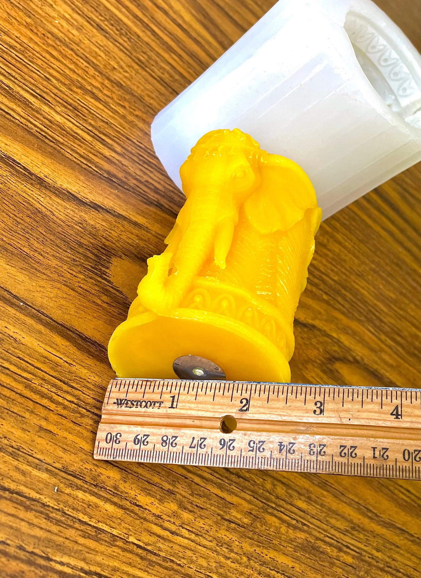 3.75” Silicone Indian elephant pillar Mold - elephant head candle soap resin mold