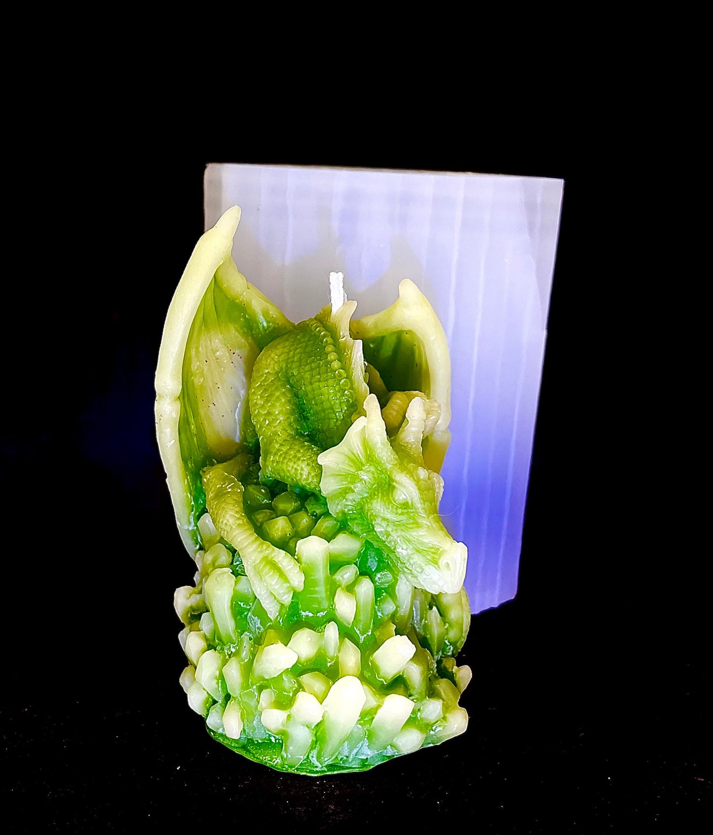 3.5” Silicone dragon Mold - silicone candle soap resin mold - magic candle mold handmade - dragon on crystal mold