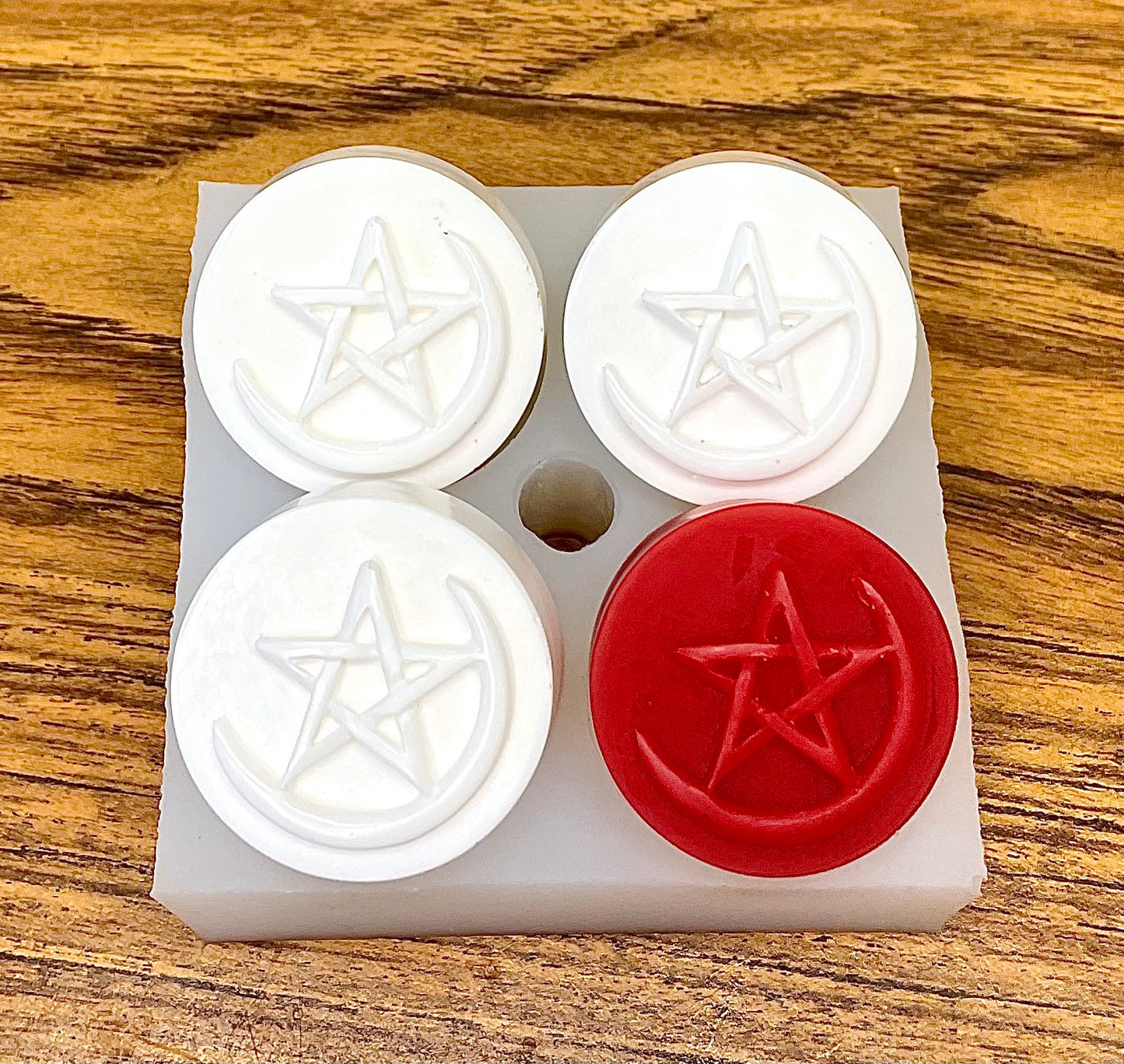Silicone pentagram Tealight candle Mold - chakra spell candles - wax melt lotion bar soap mold - resin mold - pentagram charm pendant mold