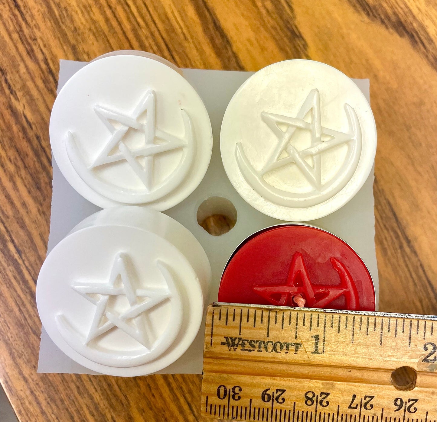 Silicone pentagram Tealight candle Mold - chakra spell candles - wax melt lotion bar soap mold - resin mold - pentagram charm pendant mold