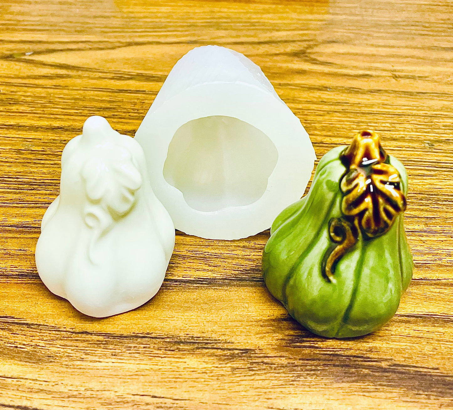 2.5” Small Silicone gourd Mold - 3D candle soap resin mold lotion bar mold - silicone pumpkin mold - fall candle mold - homemade