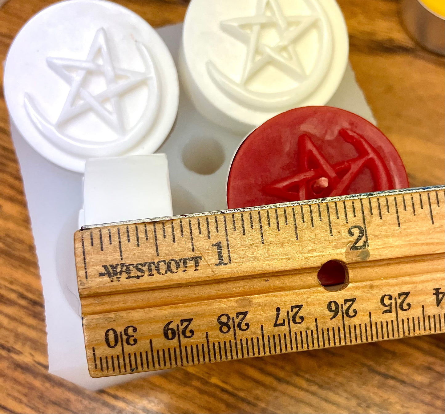 Silicone pentagram Tealight candle Mold - chakra spell candles - wax melt lotion bar soap mold - resin mold - pentagram charm pendant mold