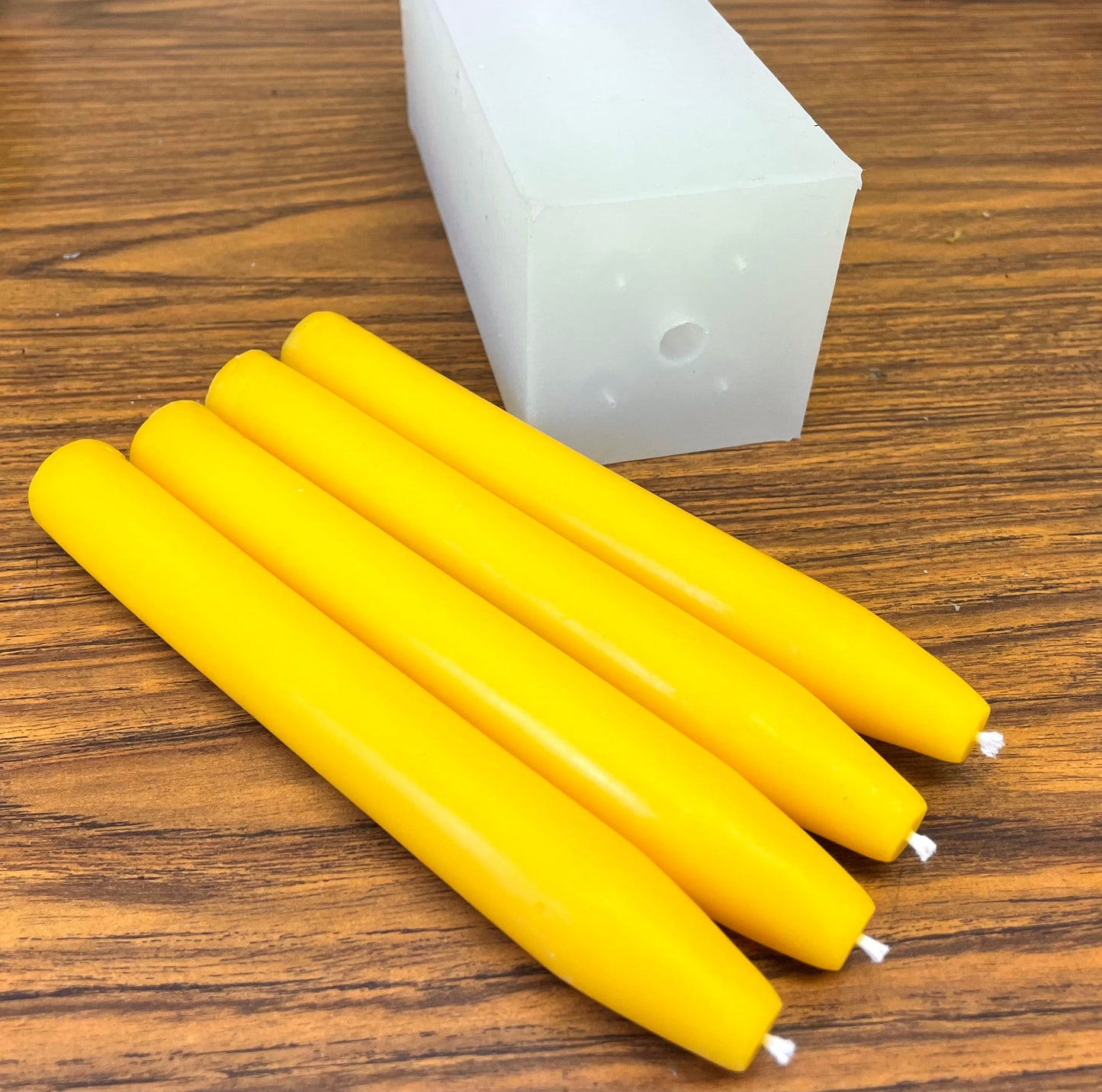 7” Silicone taper candle mold - 4 cavities - church candle mold - dinner taper mold - homemade