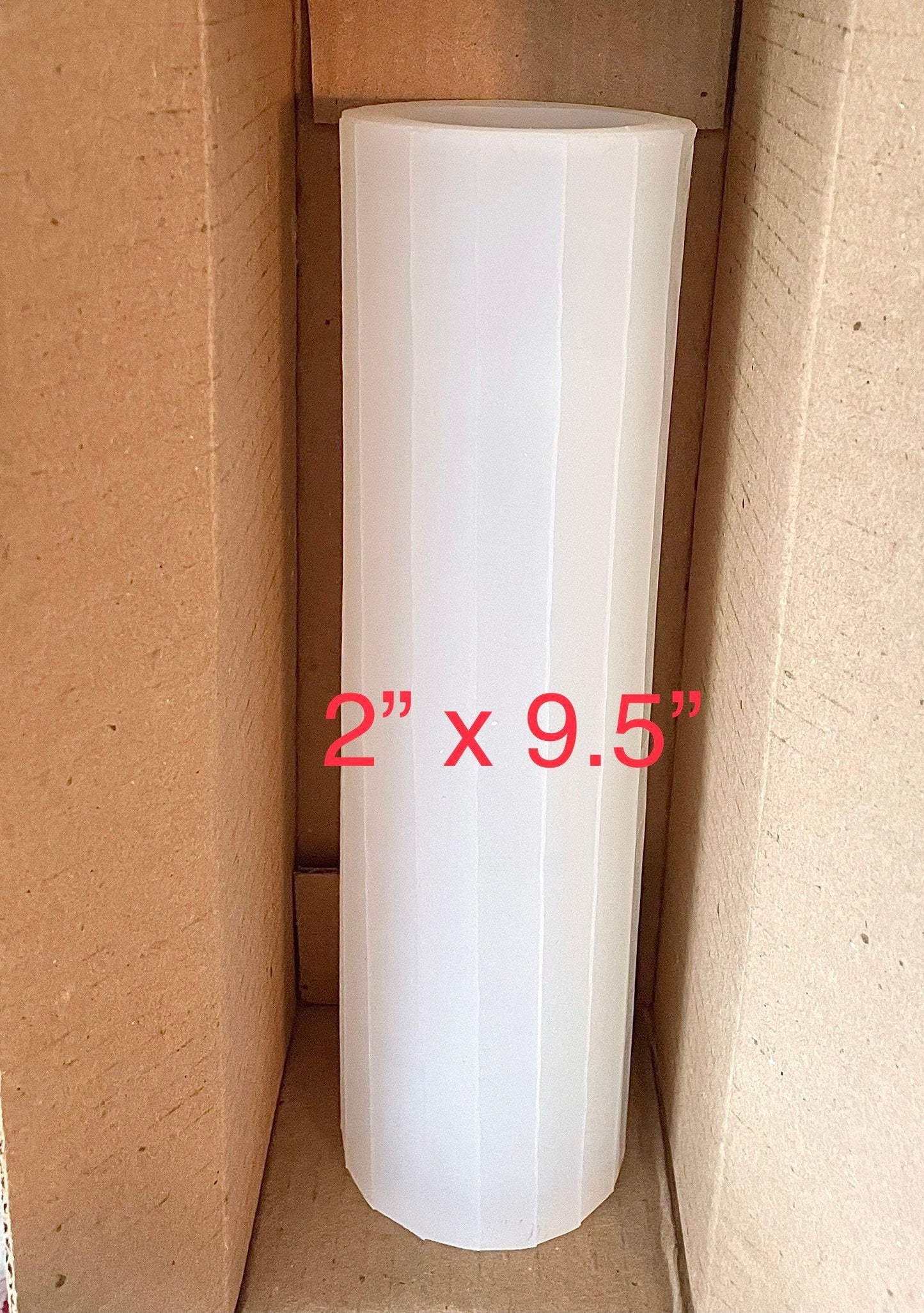 2”x 9.5” silicone pillar candle mold - concave top - soap resin mold - handmade