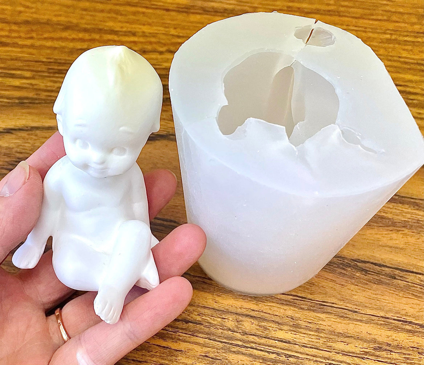 3 1/4” 3D Silicone baby Mold - baby doll candle soap resin mould - new born baby mold - reborn baby mold - sugar craft mold - food grade