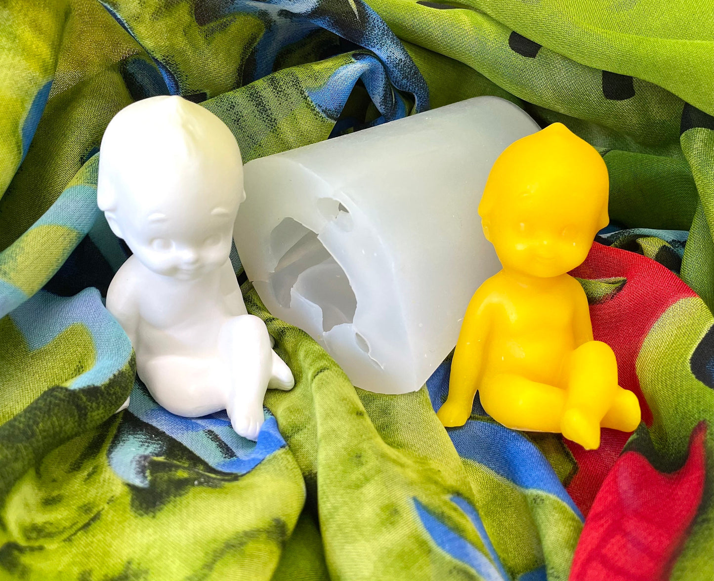 3 1/4” 3D Silicone baby Mold - baby doll candle soap resin mould - new born baby mold - reborn baby mold - sugar craft mold - food grade