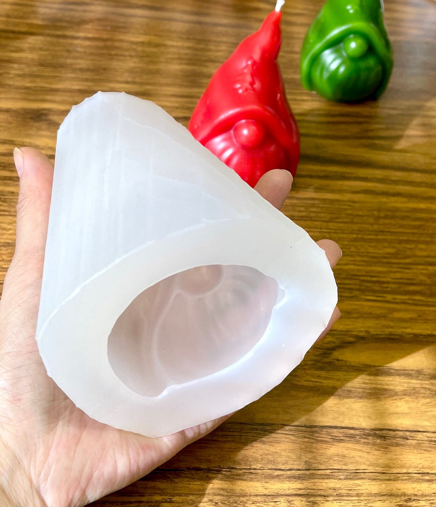 4” Silicone gnome Mold - 3D candle soap resin mold - Christmas holiday candle mold - food grade