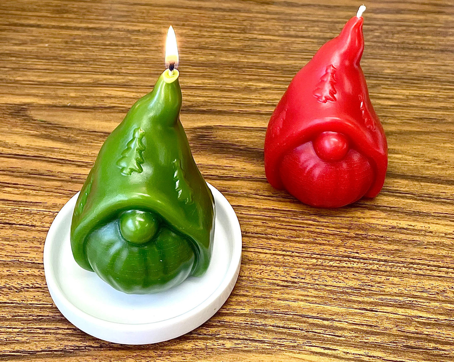 4” 100% Pure beeswax gnome candle - Christmas candle - holiday candle gift