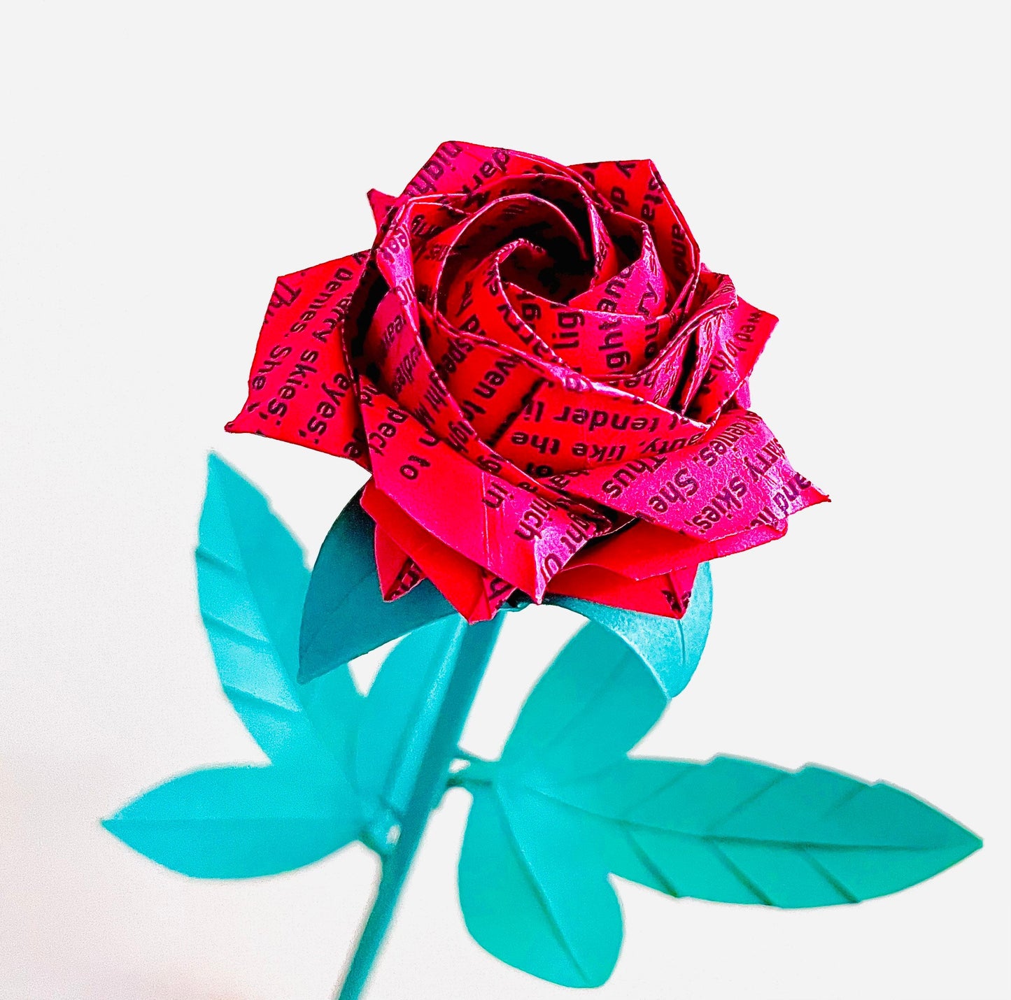 Origami rose - paper origami flower - paper flower - paper rose - valentine gift for her - anniversary rose bouquet - origami pentagon Rose