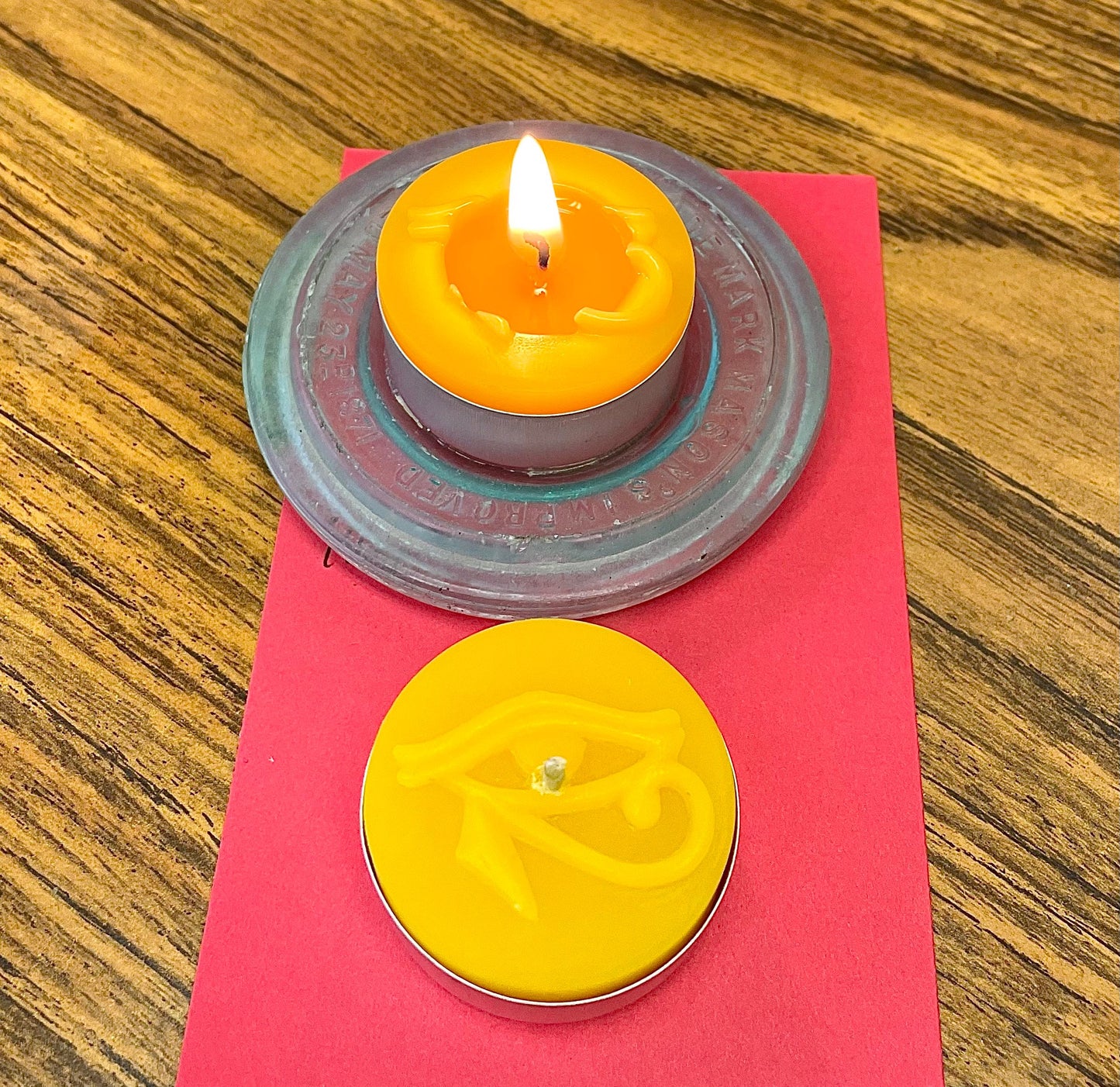 Silicone Egyptian Eye of Horus tealight mold - 4 cavities - protection candle - wax melt lotion bar - guest soap - resin jewelry mold