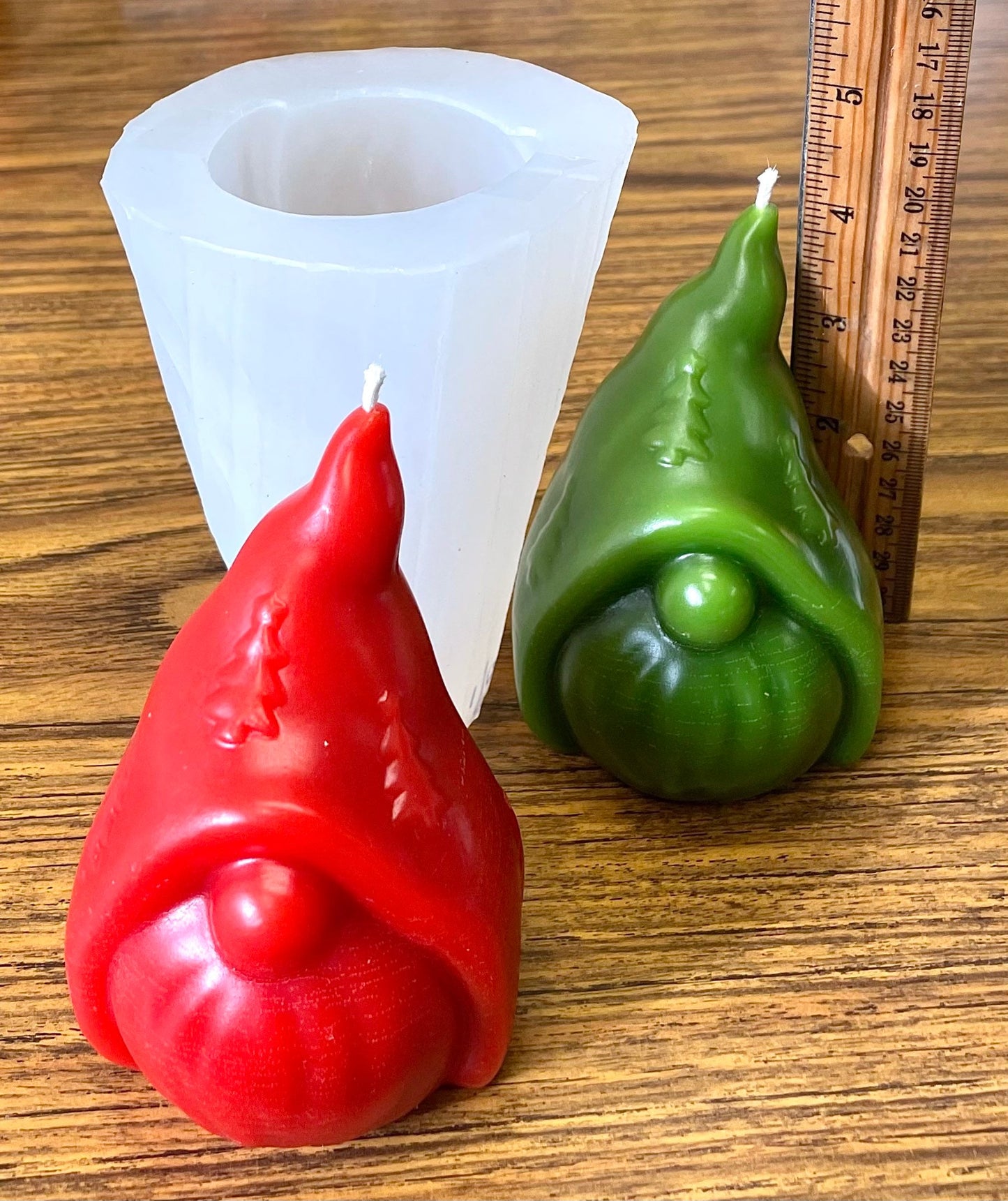 4” Silicone gnome Mold - 3D candle soap resin mold - Christmas holiday candle mold - food grade