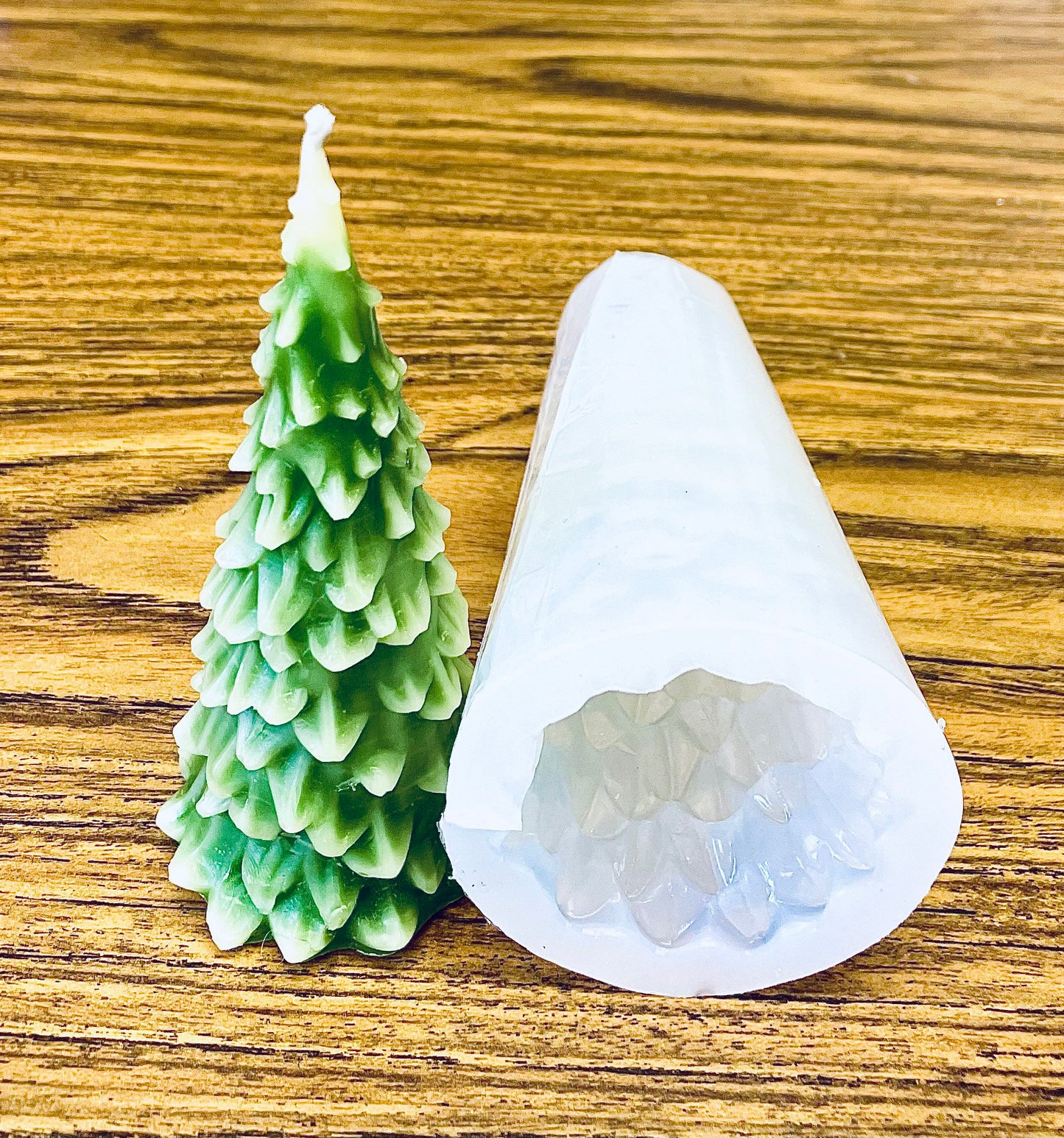 4.5” Silicone Christmas tree Mold - 3D pine tree candle mold - Christmas candle mold