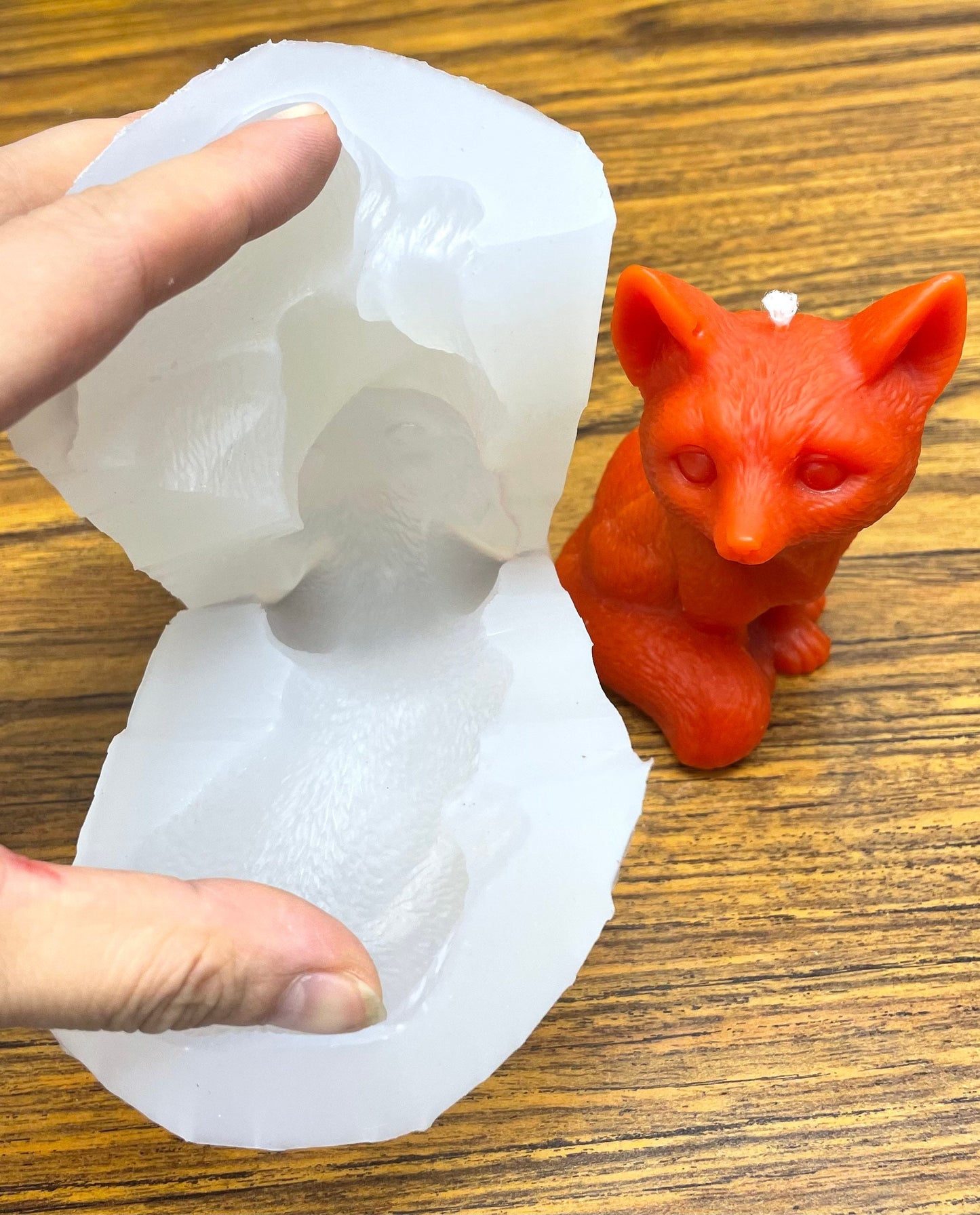 3.75” 3D Silicone fox mold - candle soap resin Mold - food grade - homemade
