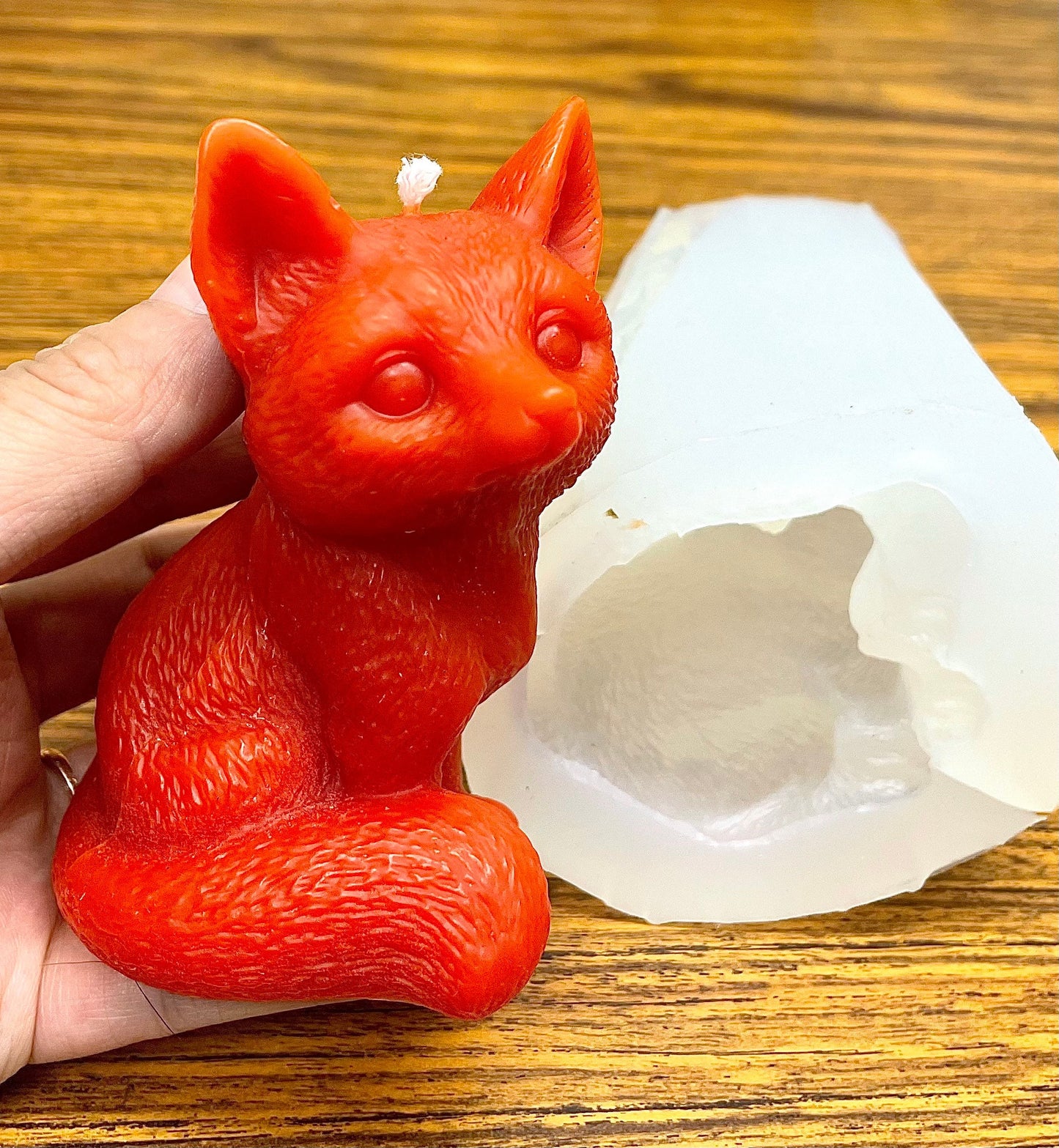 3.75” 3D Silicone fox mold - candle soap resin Mold - food grade - homemade